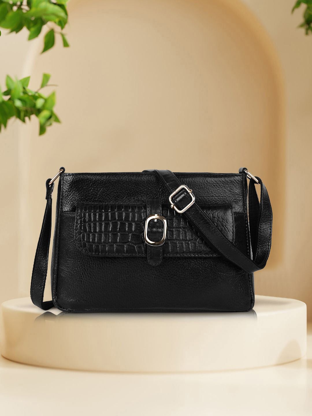 SPOTIC Women Textured Crossbody Leather Sling Bag-picture-15