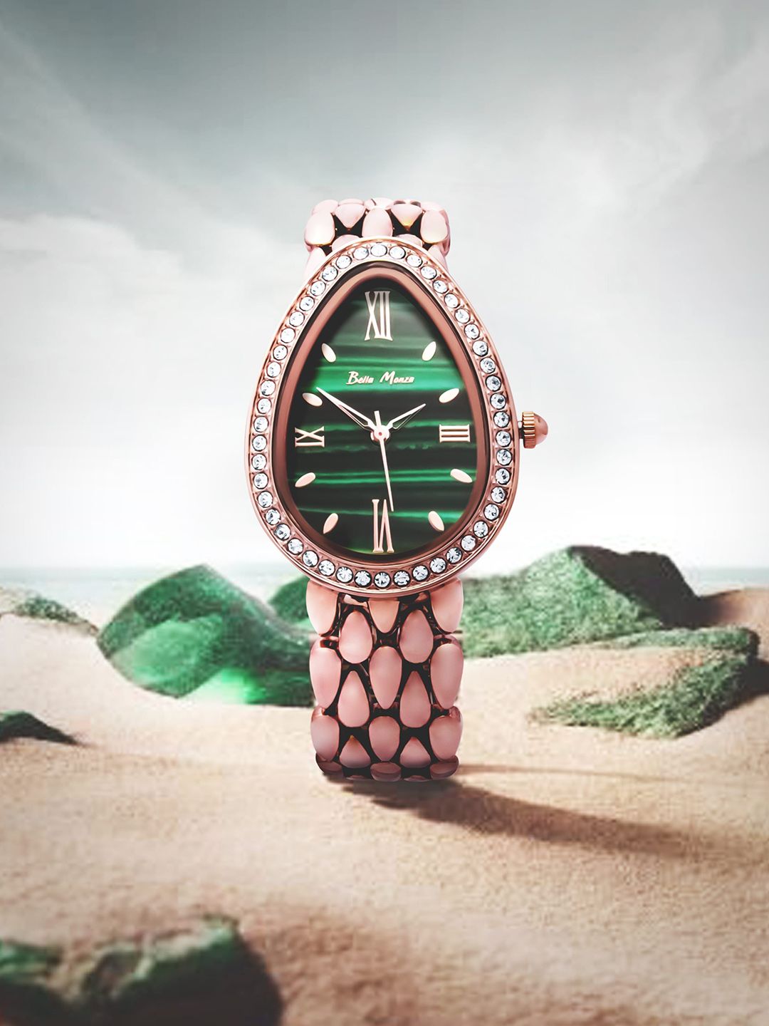 Bella Monza Women Dial & Stainless Steel Style Straps Analogue Watch AA_Rose_Green-picture-31