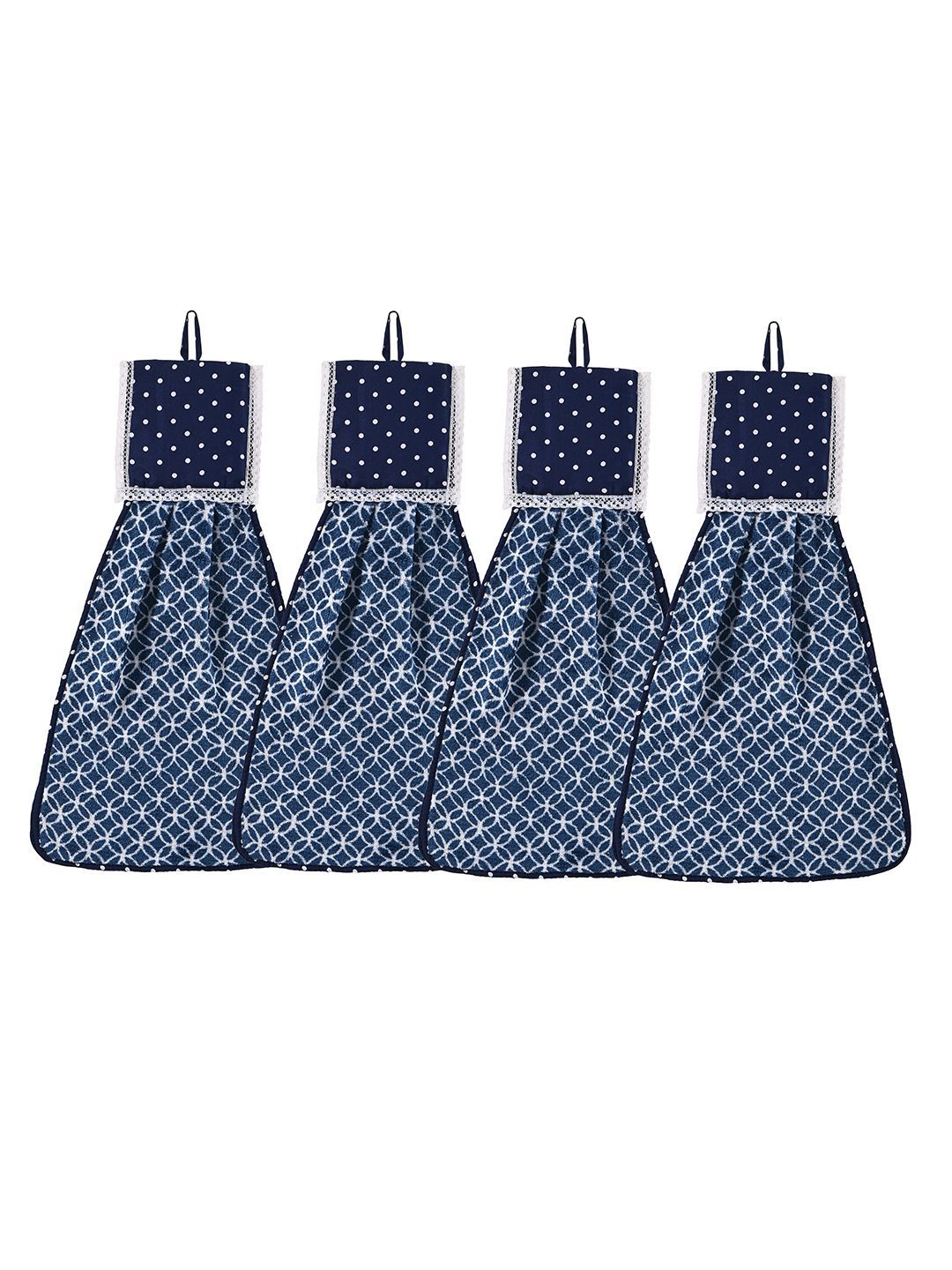 Kuber Industries Blue 4 Pcs Printed Microfiber Wash Basin Napkin Towel With Hanging Loops-picture-47
