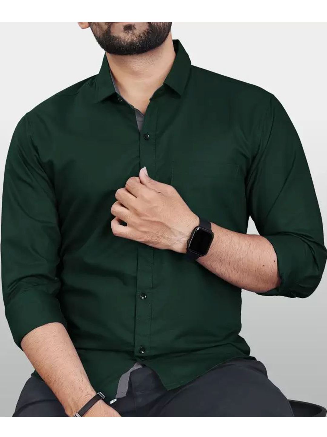 THE BEETEL HOUSE Men Solid Spread Collar Cotton Casual Shirt-picture-57