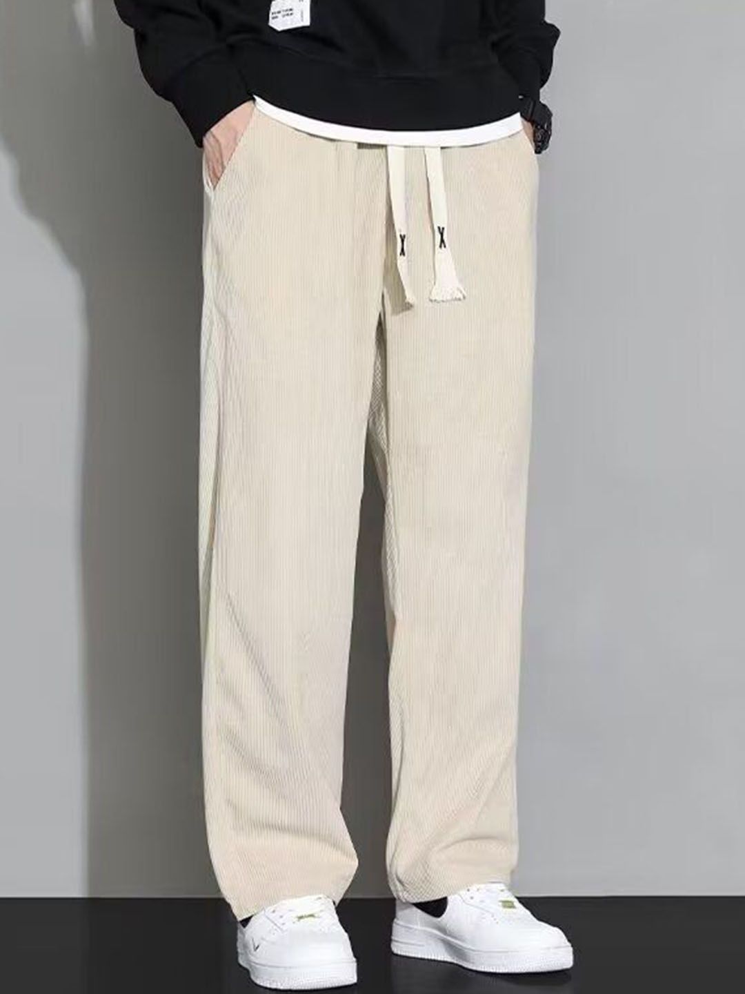 Mast & Harbour Men Loose Fit Mid-Rise Easy Wash Trousers-picture-22