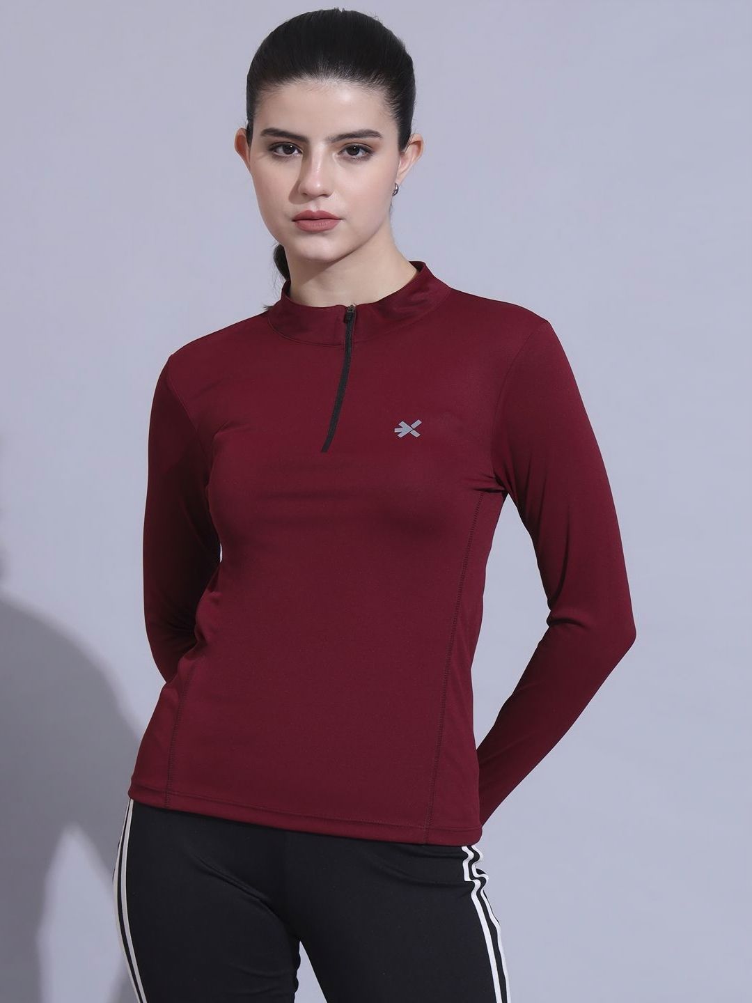 HRX by Hrithik Roshan Women High Neck Pockets Slim Fit T-shirt-picture-48