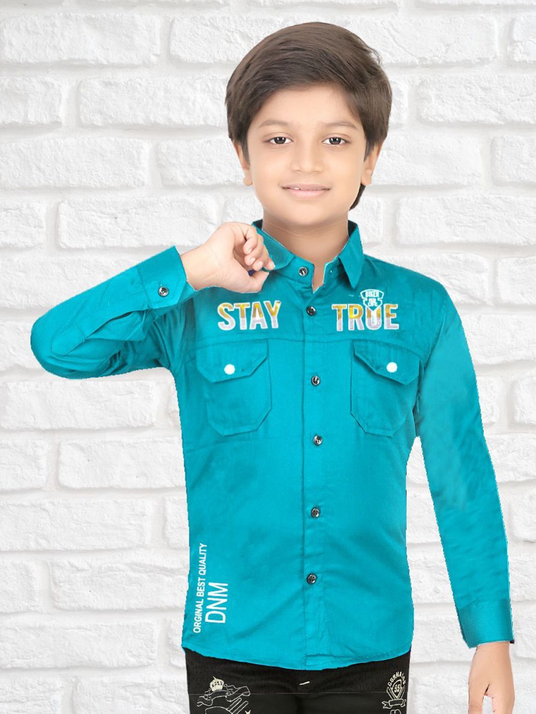 FASHION GRAB Boys Classic Fit Typography Printed Spread Collar Cotton Casual Shirt-picture-18