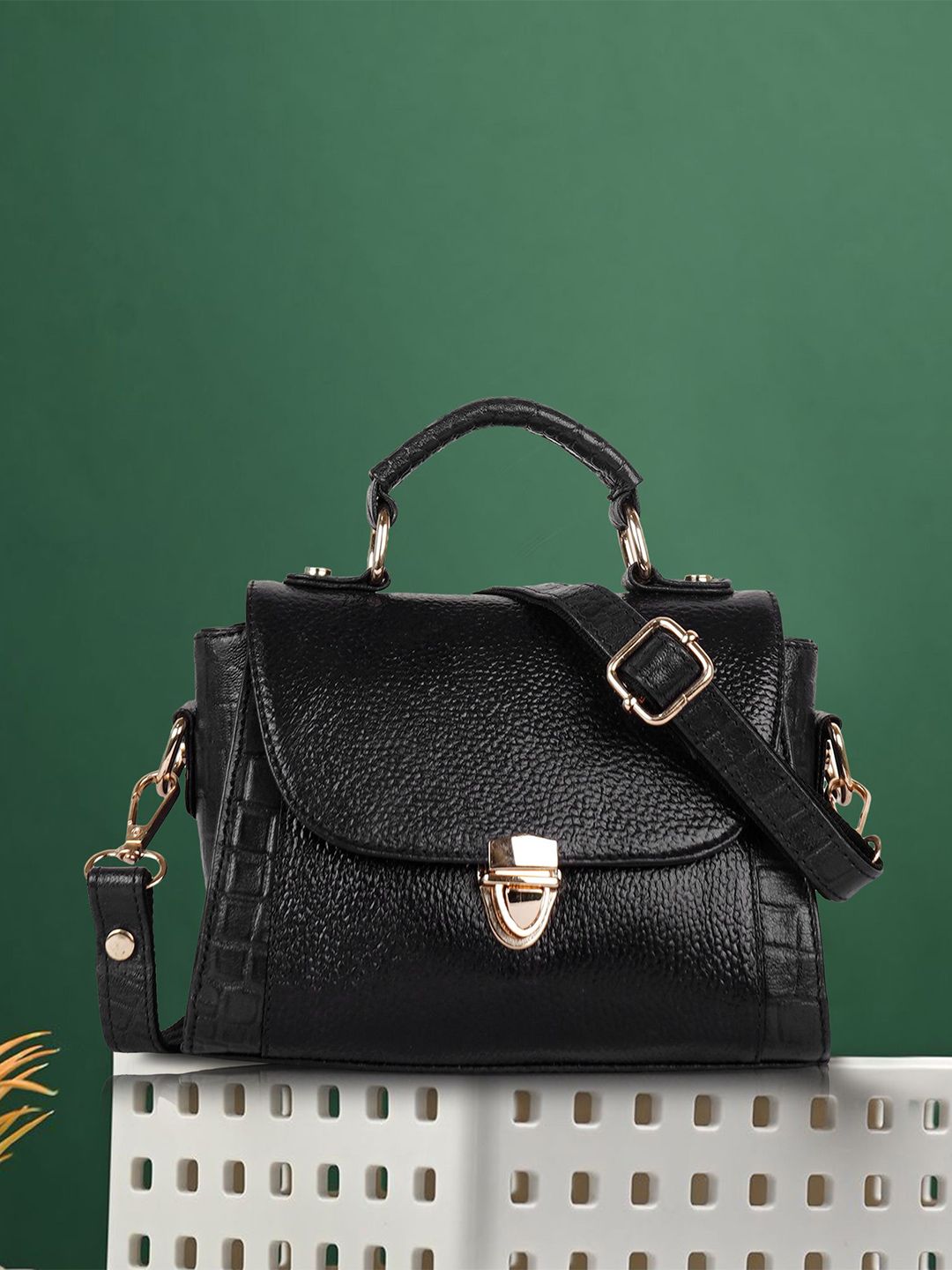 SPOTIC Women Textured Structured Leather Satchel Bag-picture-28