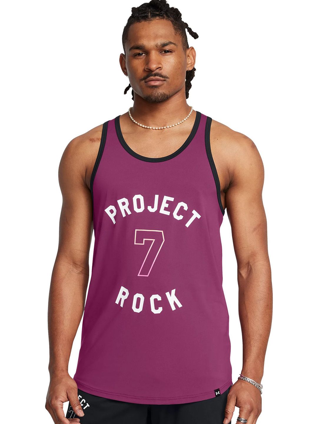UNDER ARMOUR Project Rock Mesh Printed Sleeveless T-Shirt-image-37