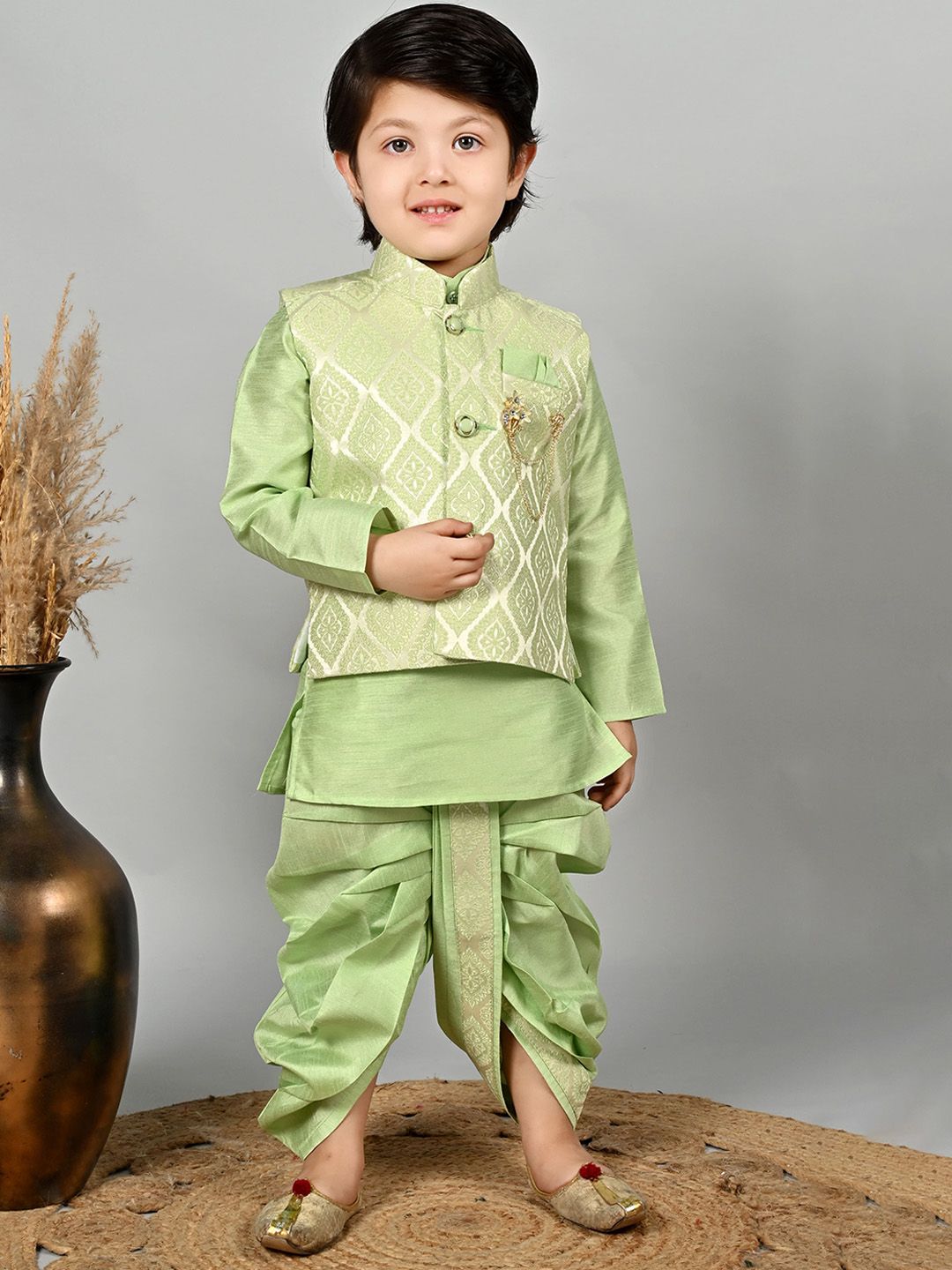 BT DEZINES Boys Ethnic Motifs Printed Regular Kurta with Dhoti Pants-picture-39