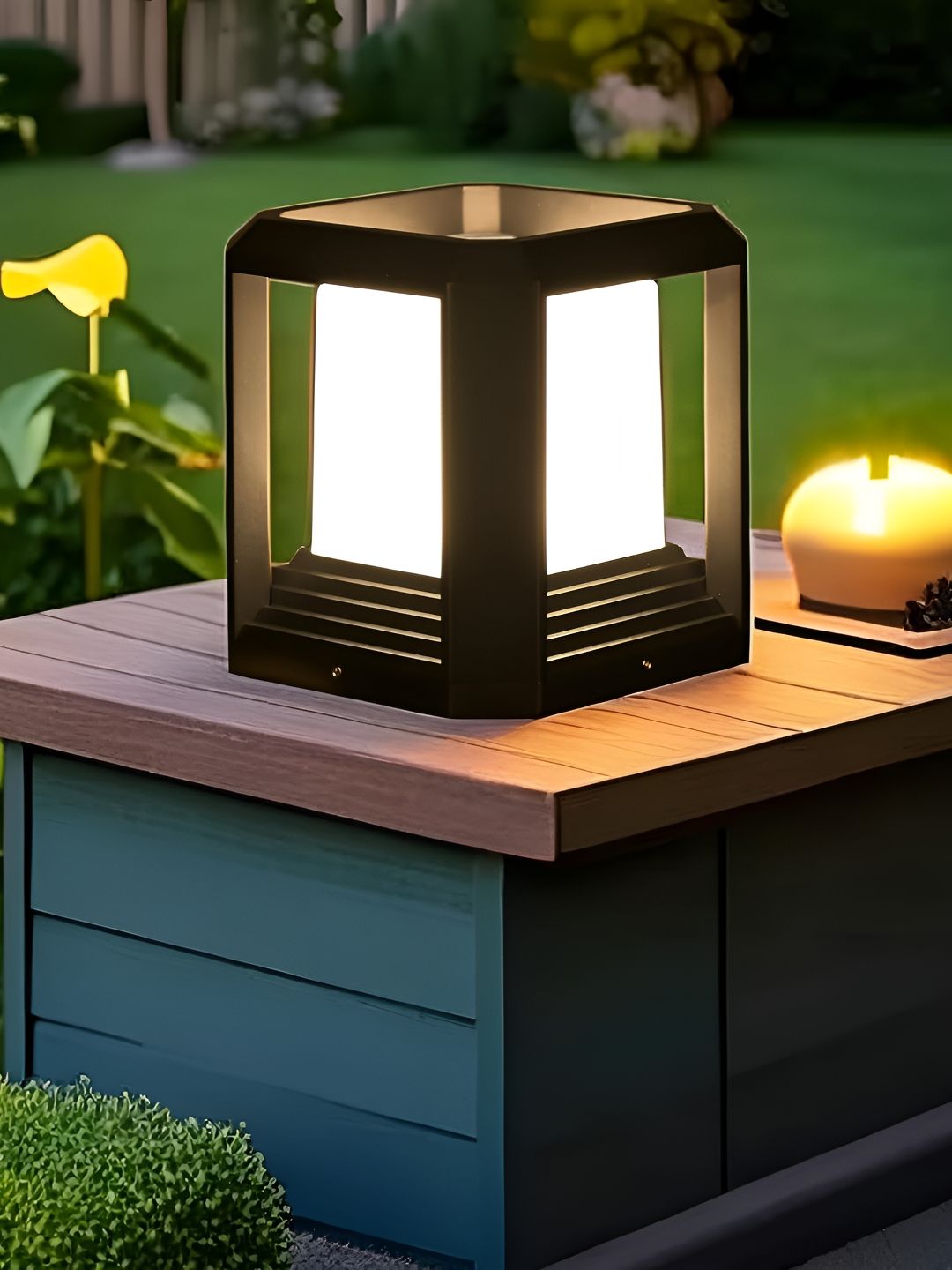 GAUVIK Grey & White Waterproof Rust Resistant Outdoor Gate Lamp-picture-16