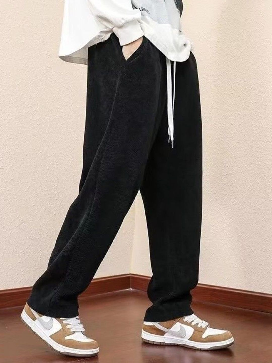 Mast & Harbour Men Loose Fit Easy Wash Wide Leg Trousers-picture-29