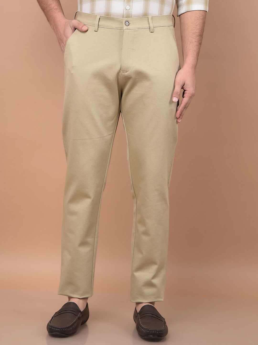 Crimsoune Club Men Solid Slim Fit Flat-Front Chinos Trousers-picture-30