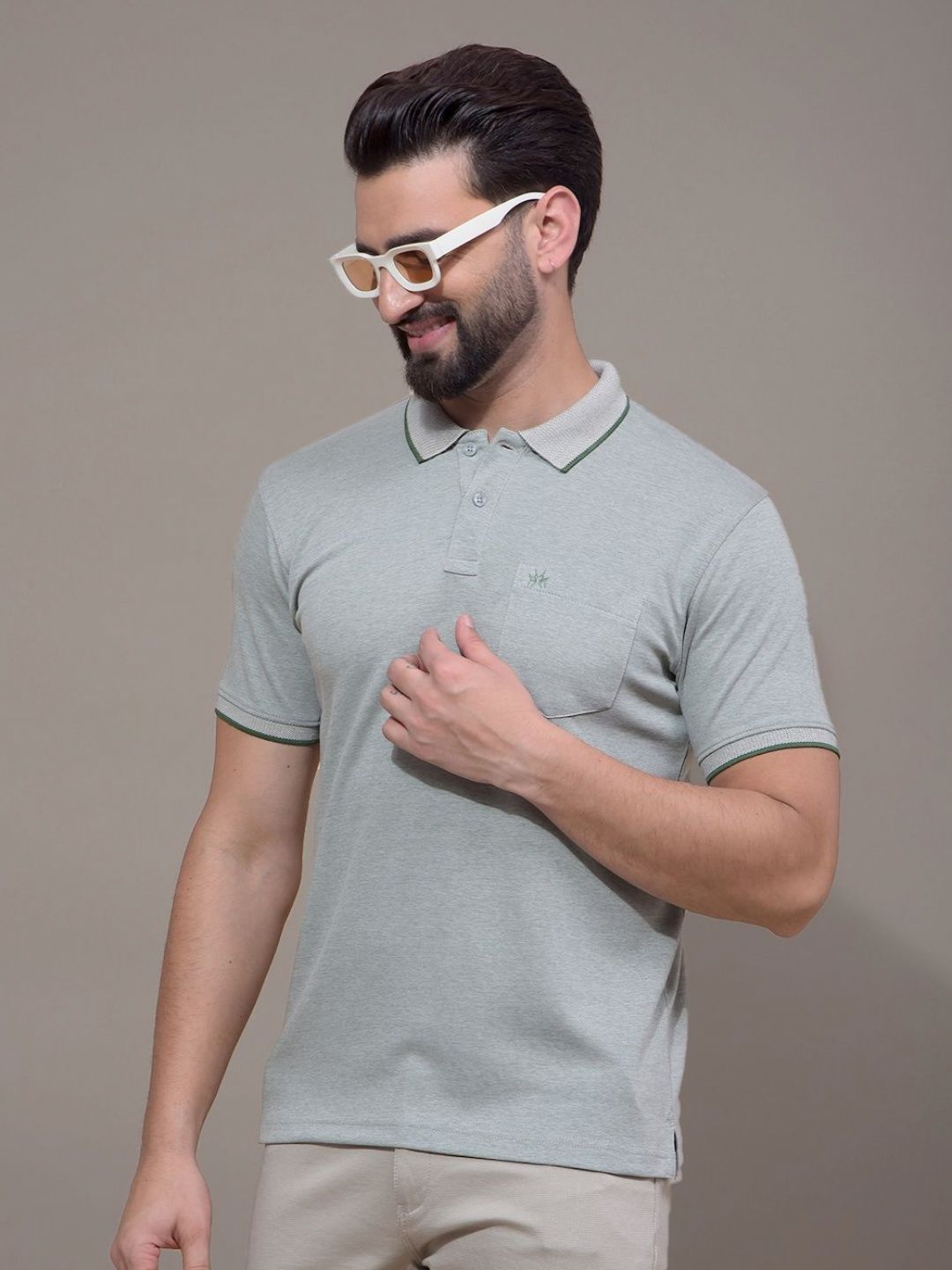 Crimsoune Club Men Solid Polo Collar Cotton Slim Fit T-shirt-picture-16