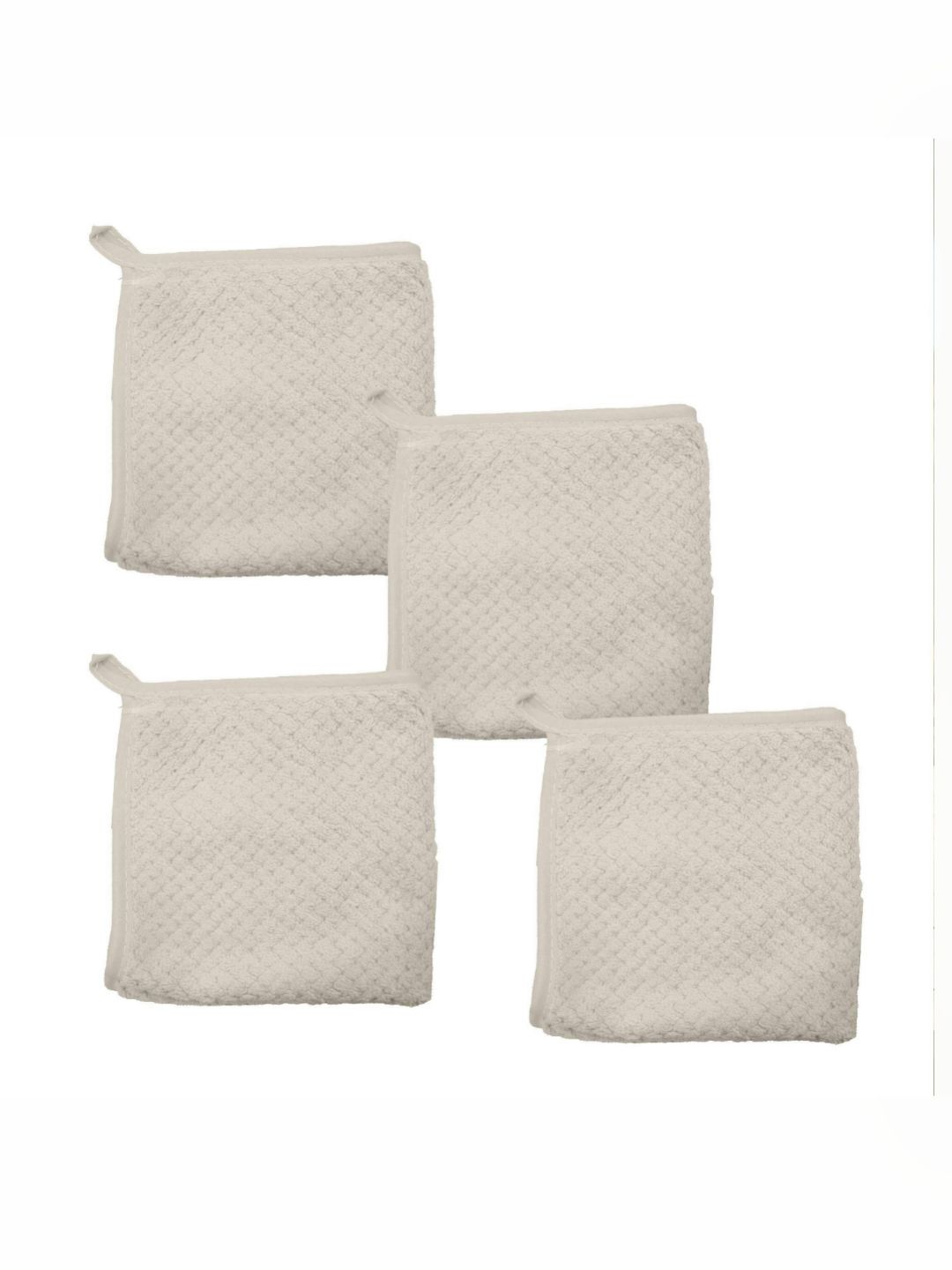 HOUSSE Beige 4 Pieces Textured 350 GSM Face Towels-image-36
