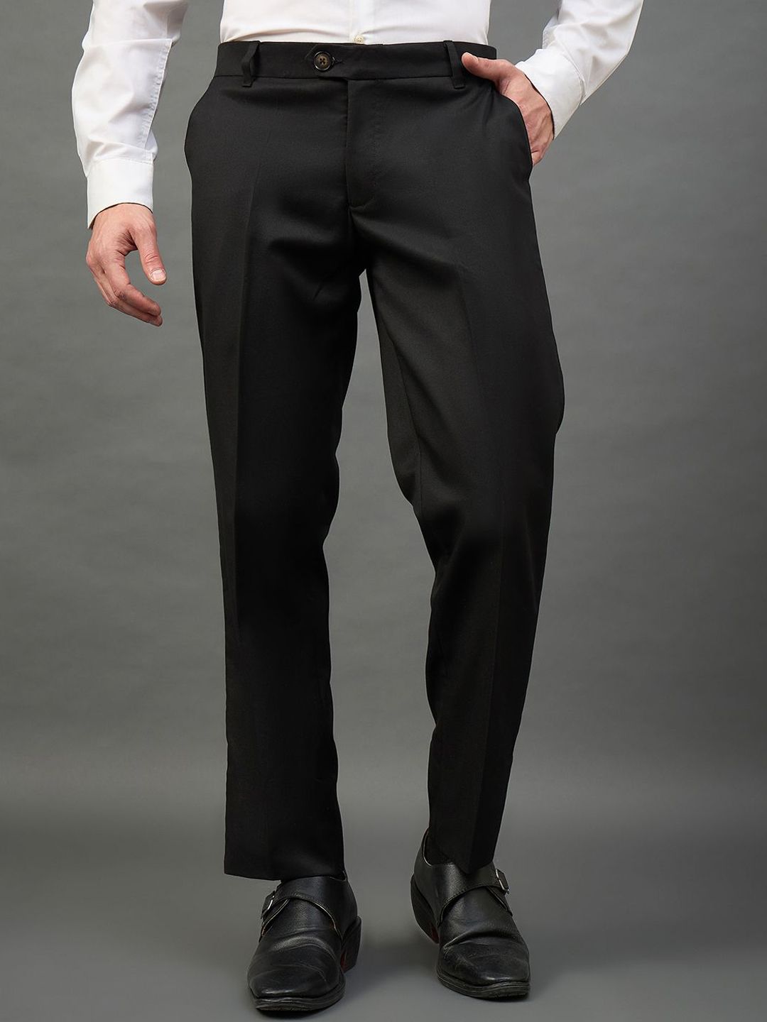 Club York Men Mid-Rise Slim Fit Formal Trousers-picture-39