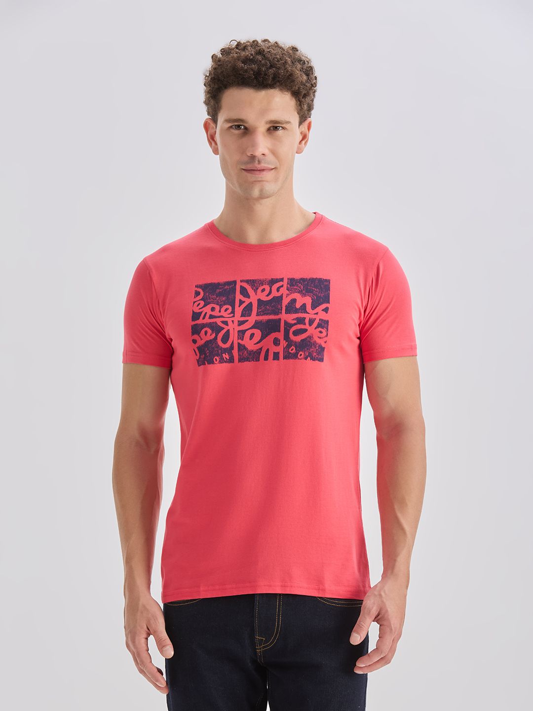 Pepe Jeans Slim Fit Brand Logo Printed Pure Cotton T-shirt-picture-39