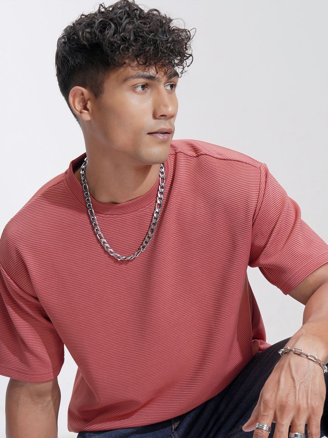 HIGHLANDER Men Round Neck Solid Oversized T-shirt-picture-27