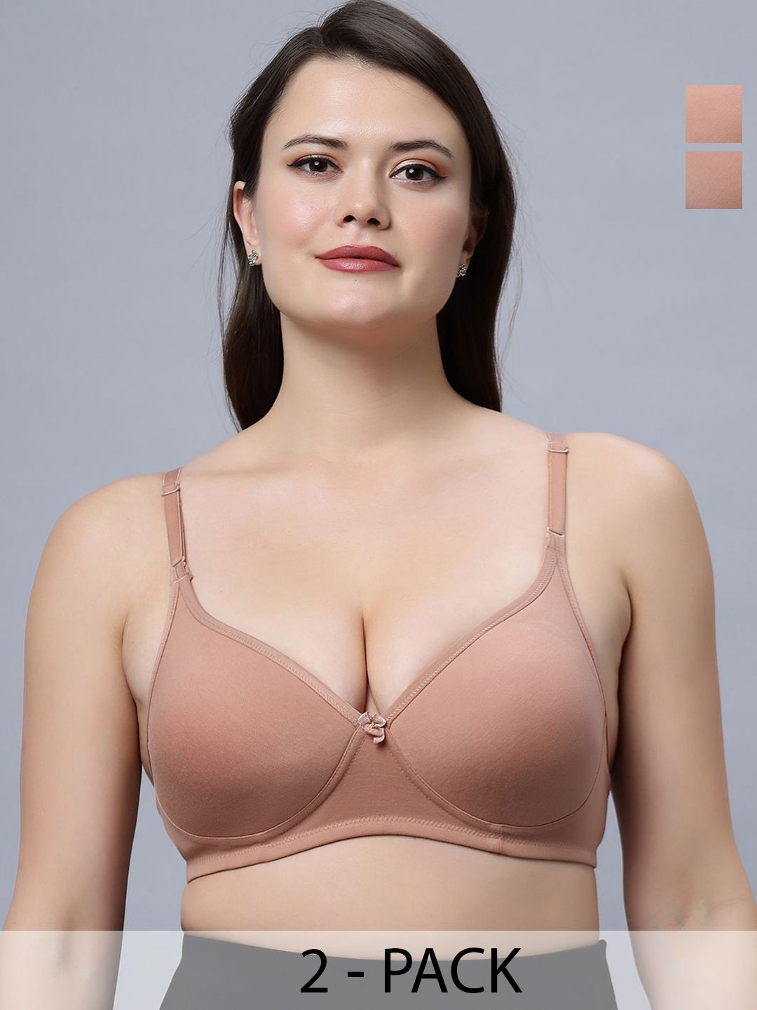 In Care Pack Of 2 Solid Medium Coverage Heavily Padded Multiway T-shirt Bra