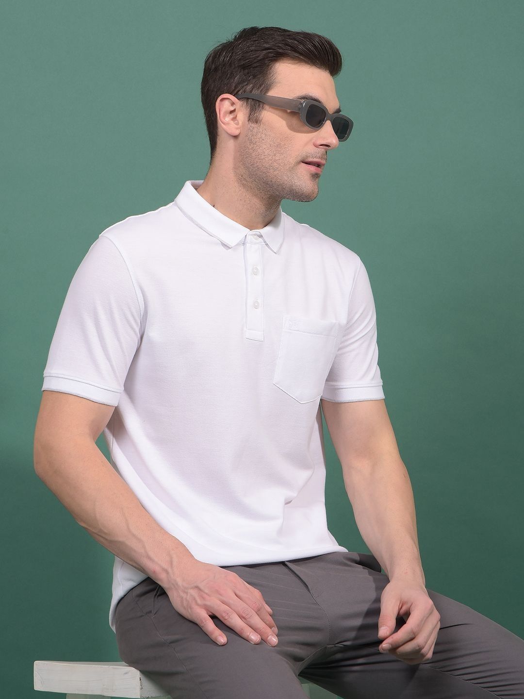 Crimsoune Club Men Solid Polo Collar Cotton Slim Fit T-shirt-picture-19