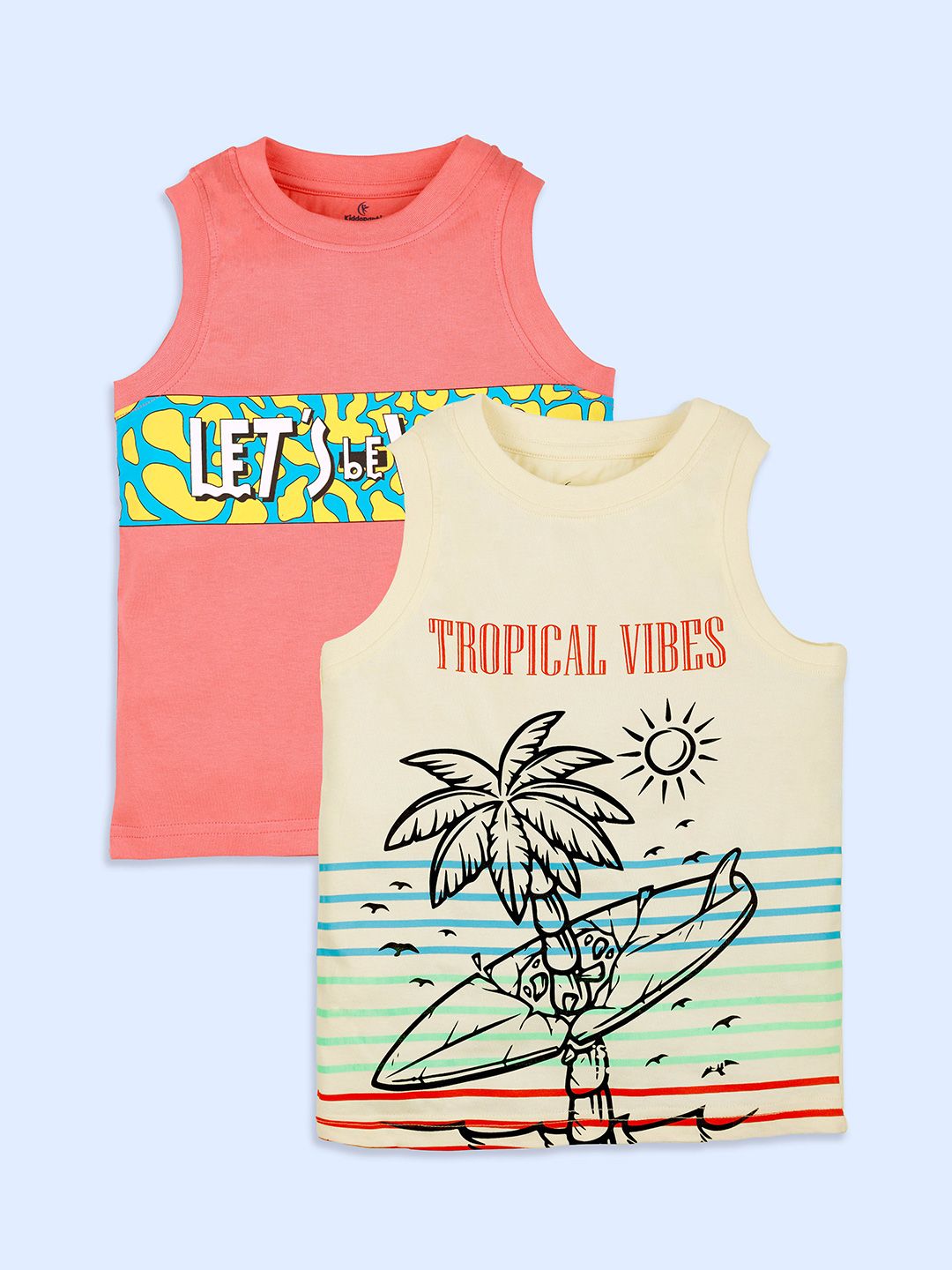 KiddoPanti Boys 2 Printed Applique T-shirt-image-40