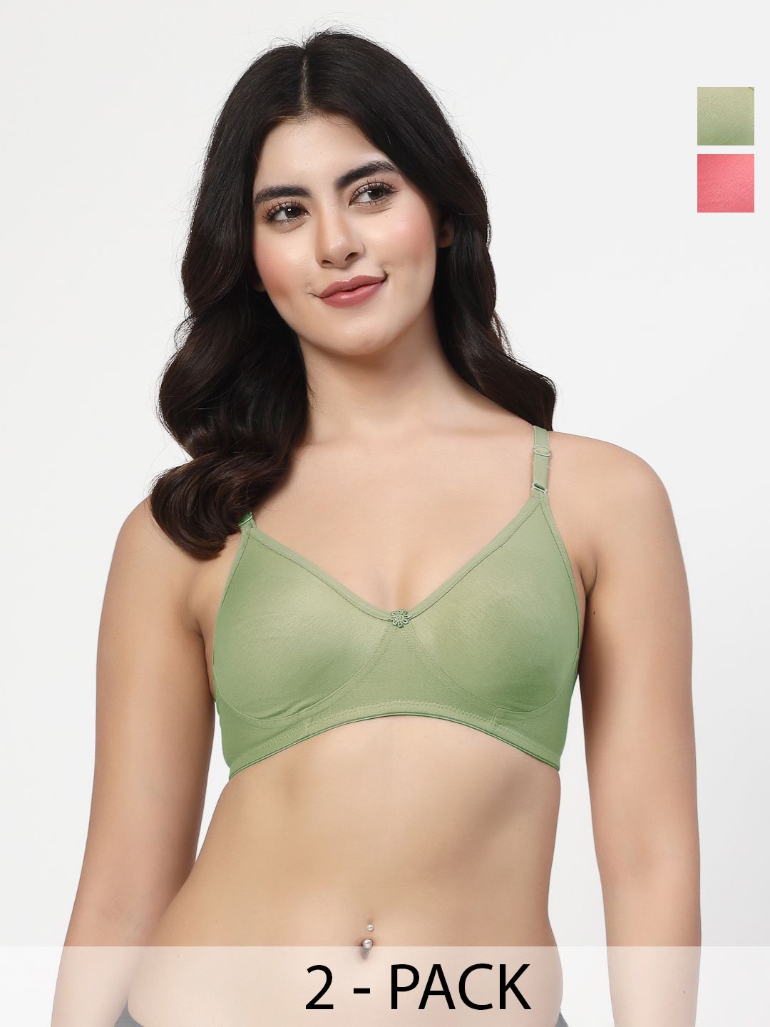 LILY Pack Of 2 Full Coverage Seamless T-shirt Bra