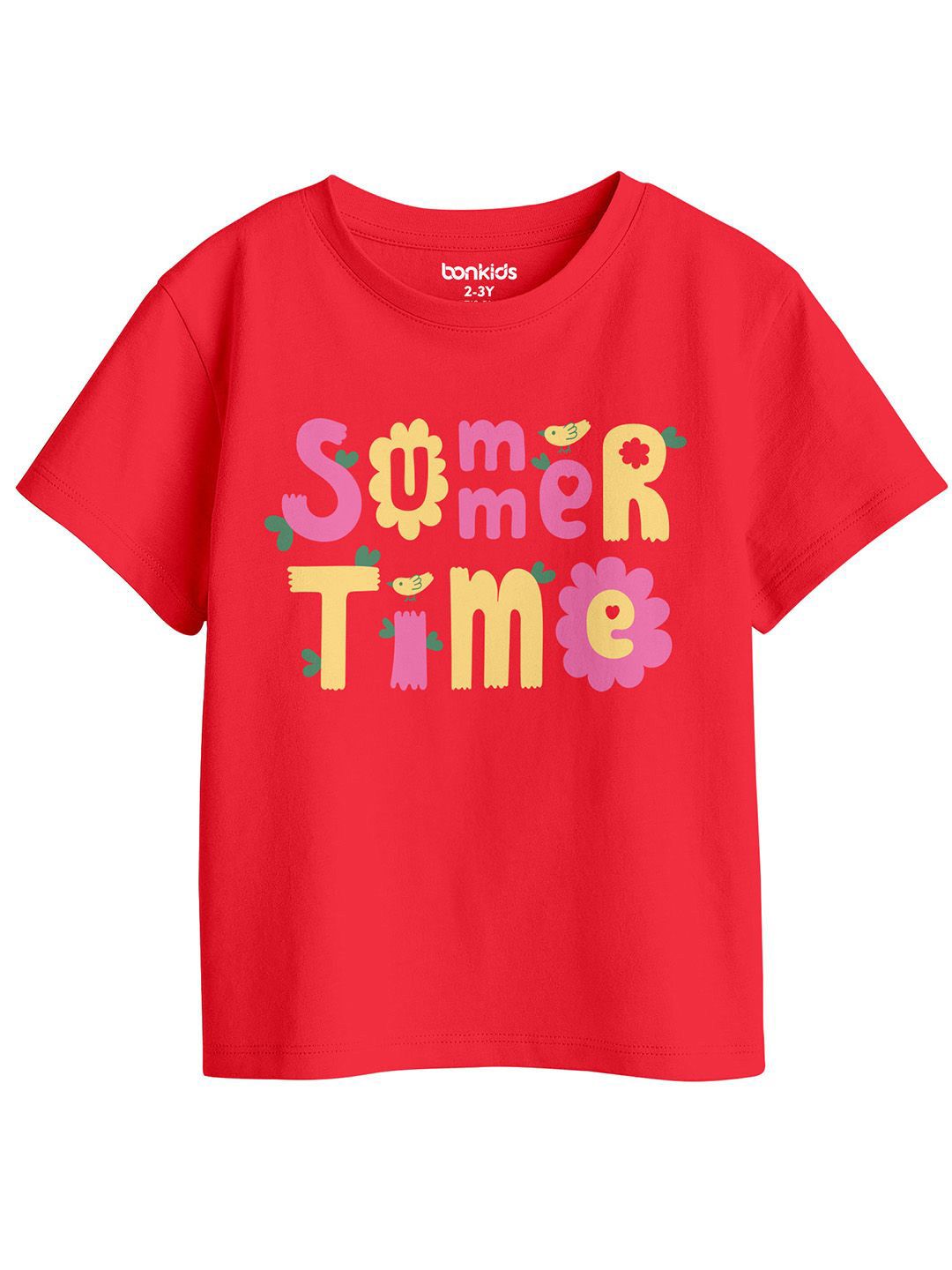 BonOrganik Girls Typography Printed Round Neck Cotton T-shirt-picture-10