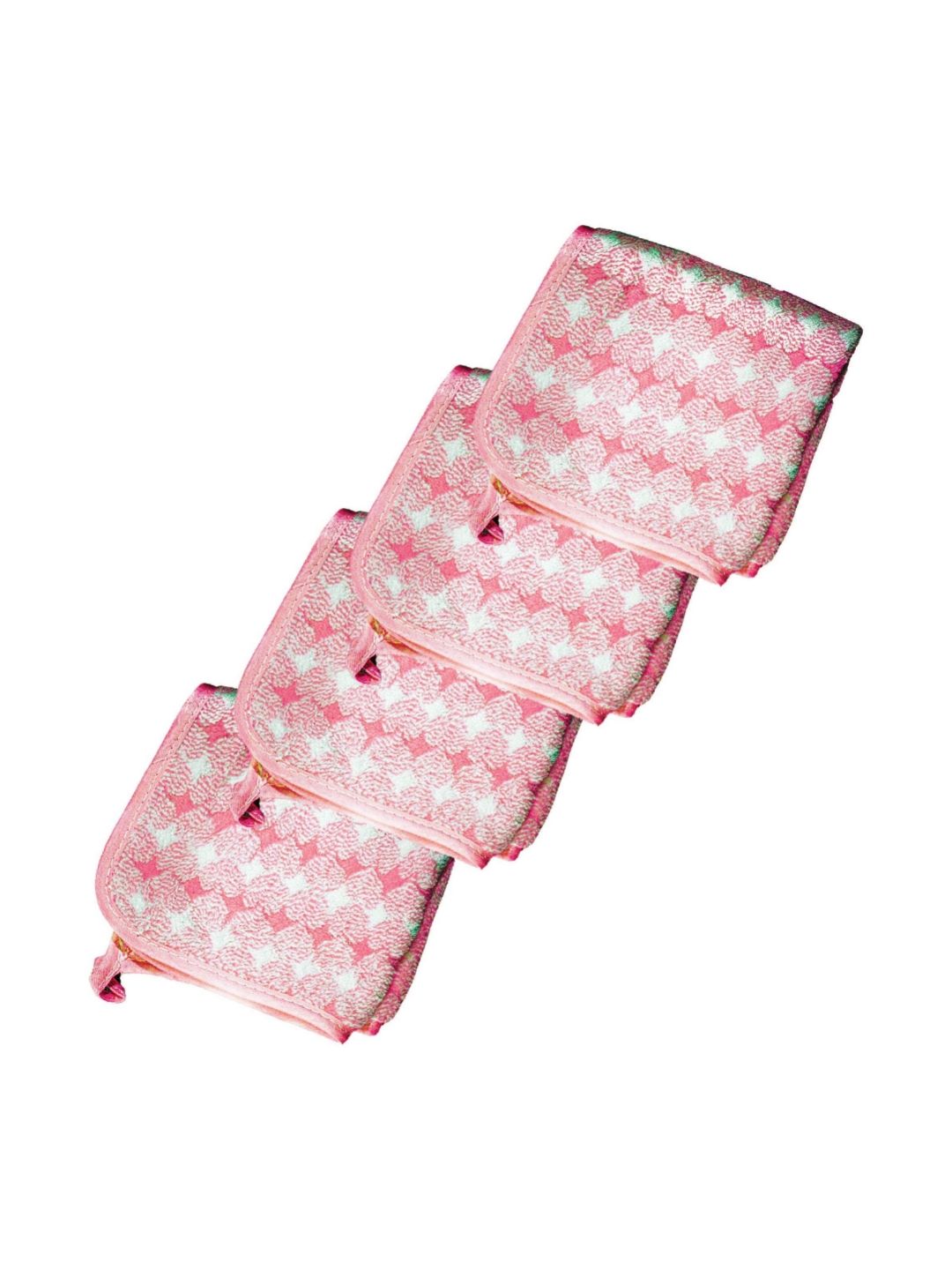 HOUSSE 4 Pieces Pink Printed 350 GSM Ultra Absorbent Super Soft Quick Dry Face Towels-image-44