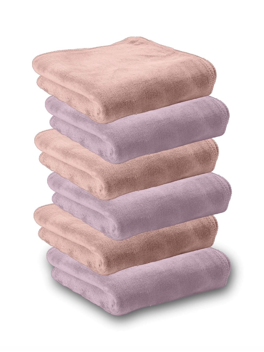 HOUSSE Peach & Pink 6 Pieces Microfiber 450 GSM Ultra Absorbent Quick Dry Face Towels-image-27
