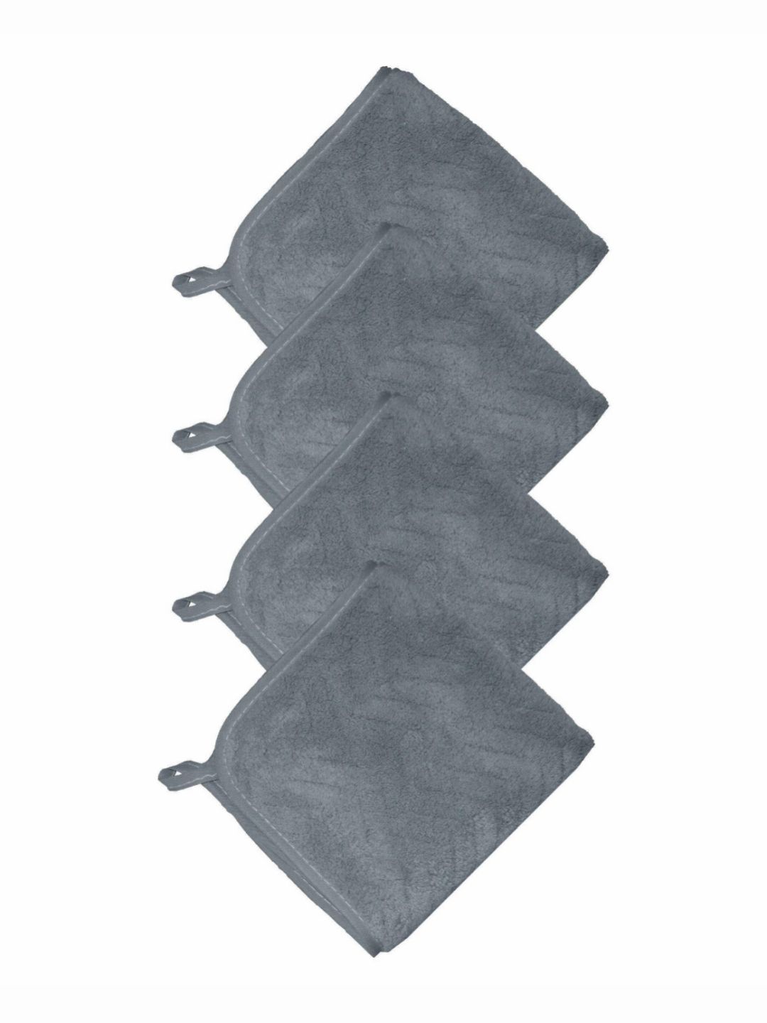 HOUSSE Grey 350 GSM 4 Pieces Microfibre Ultra Absorbent Super Soft Quick Dry Face Towels-image-49