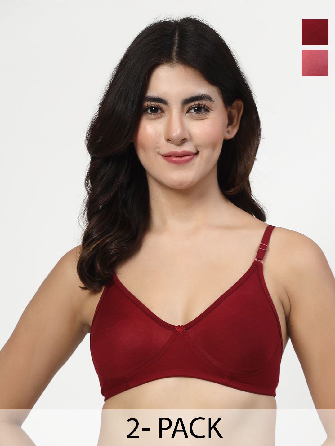 LILY Pack Of 2 Women Solid Full Coverage Bra