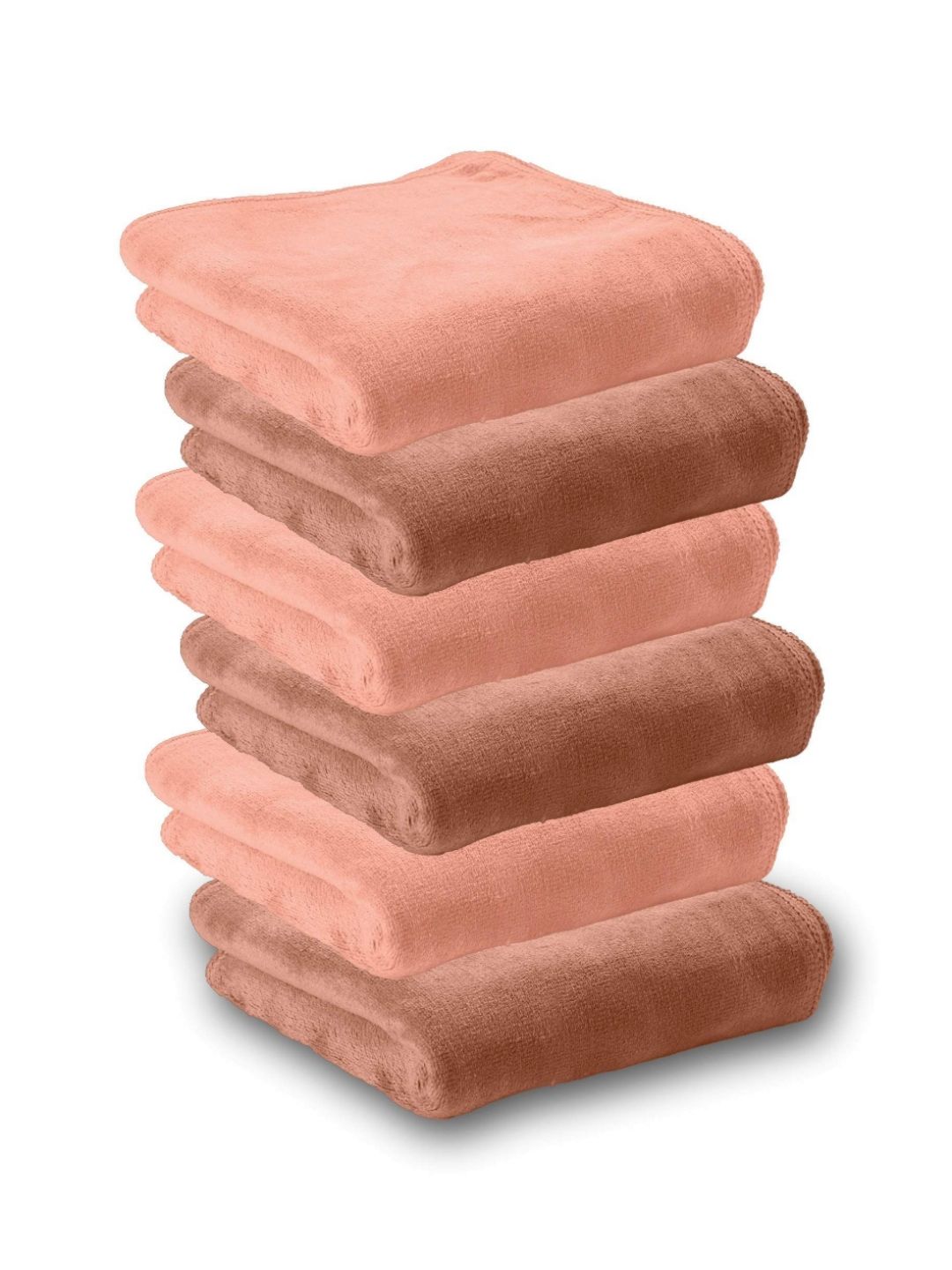 HOUSSE Brown & Rust 6 Pieces Microfiber 450 GSM Ultra Absorbent Quick Dry Face Towels-picture-41
