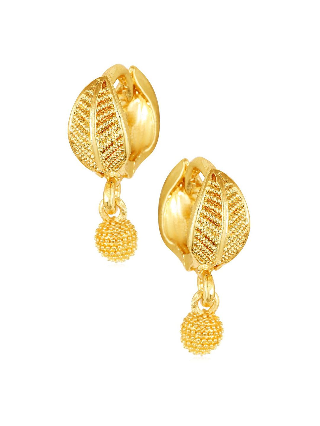 DIVASTRI Gold-Plated Floral Shaped Drop Earrings-picture-16
