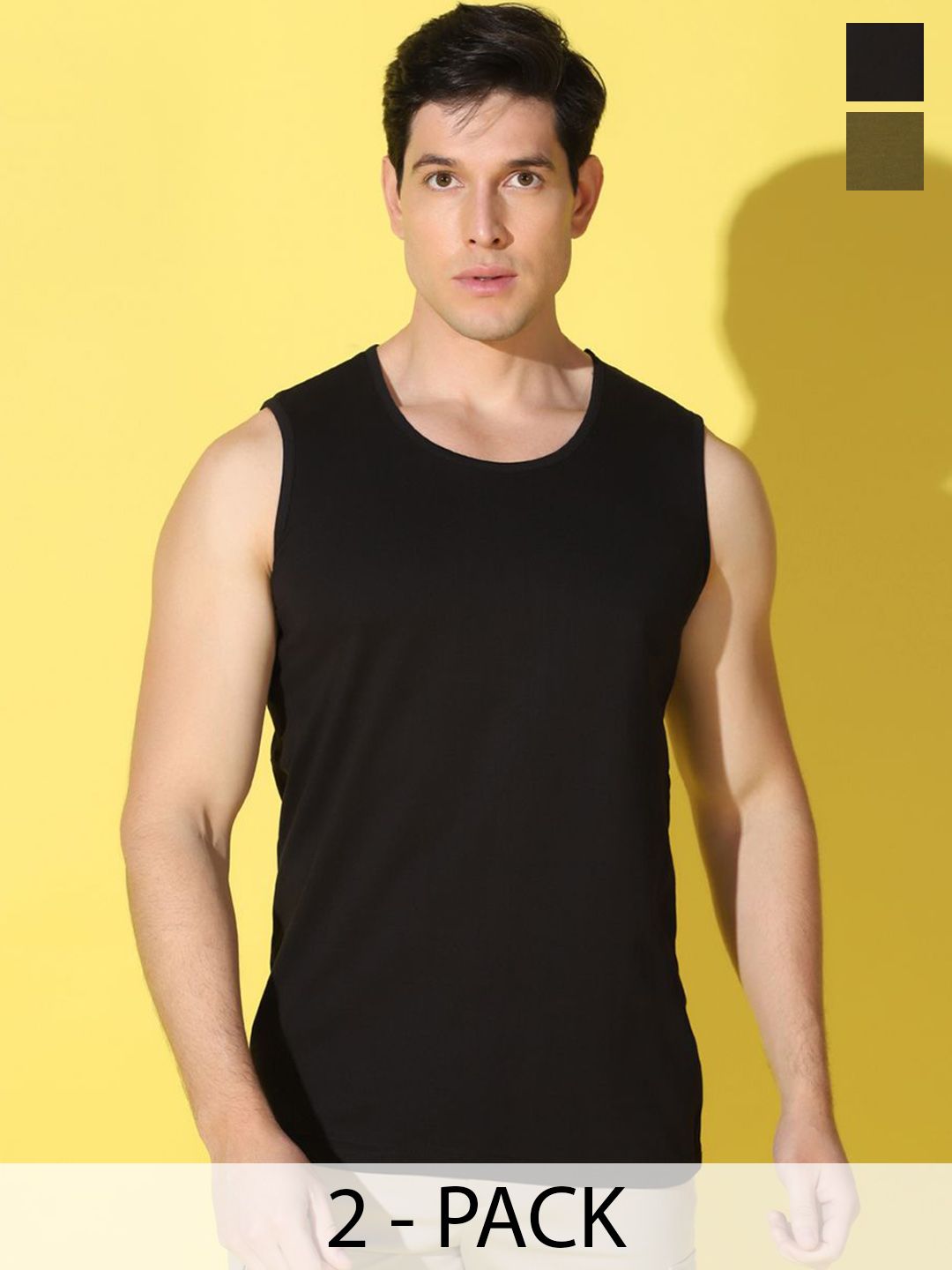 WOOSTRO Men Pack Of 2 Super Combed Sleeveless Cotton Gym Vests-picture-48