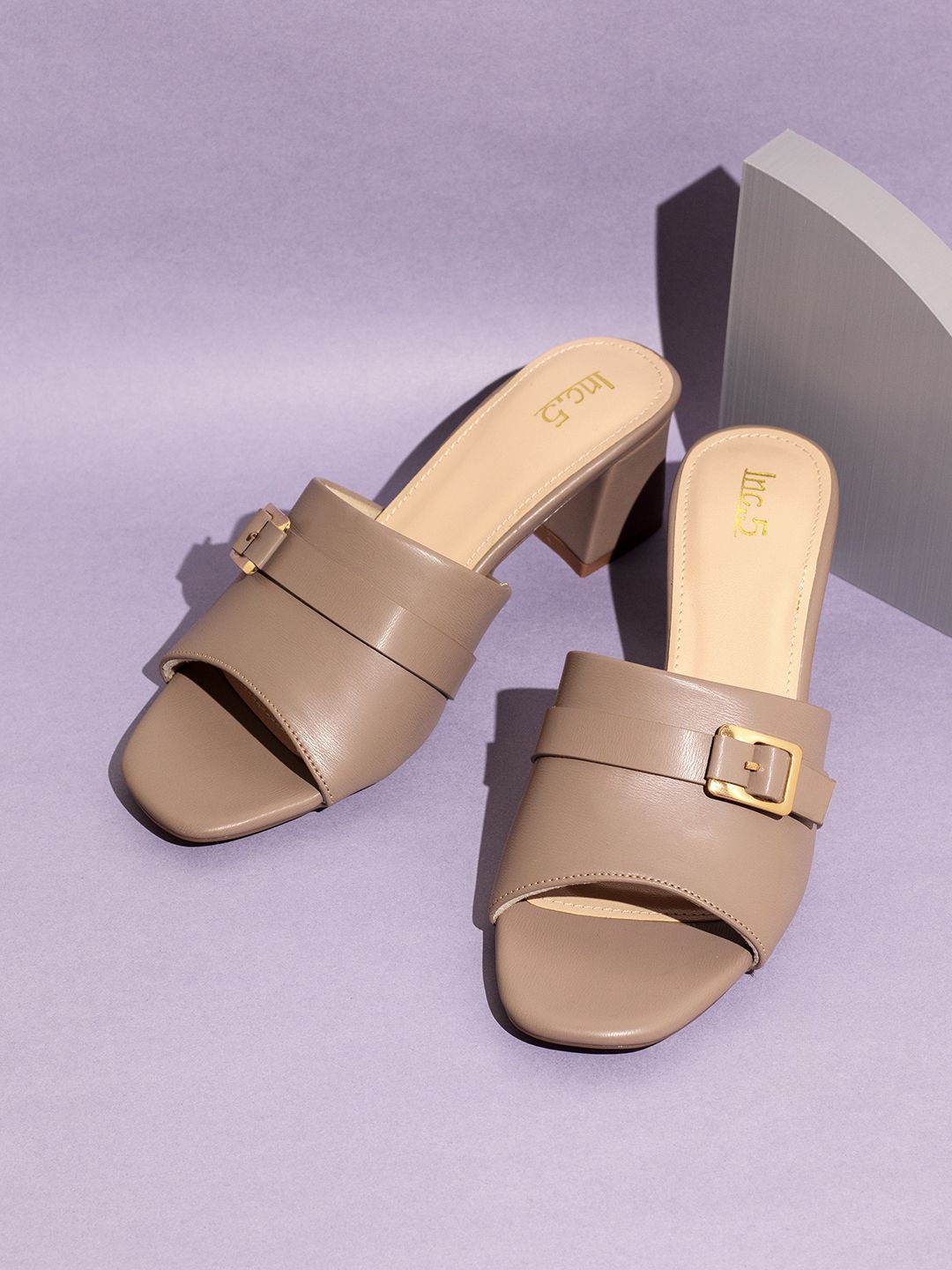 Inc 5 Party Women Open back Block Mules with Buckles-picture-34