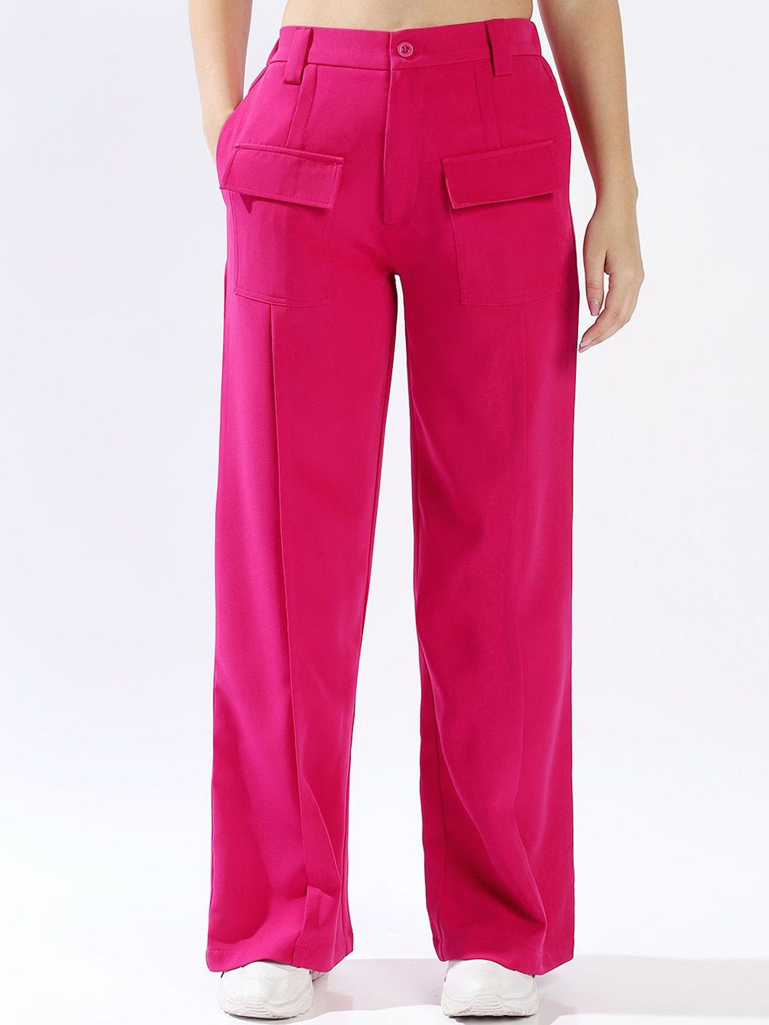 High Star Women Relaxed Loose Fit High-Rise Easy Wash Trousers-picture-31