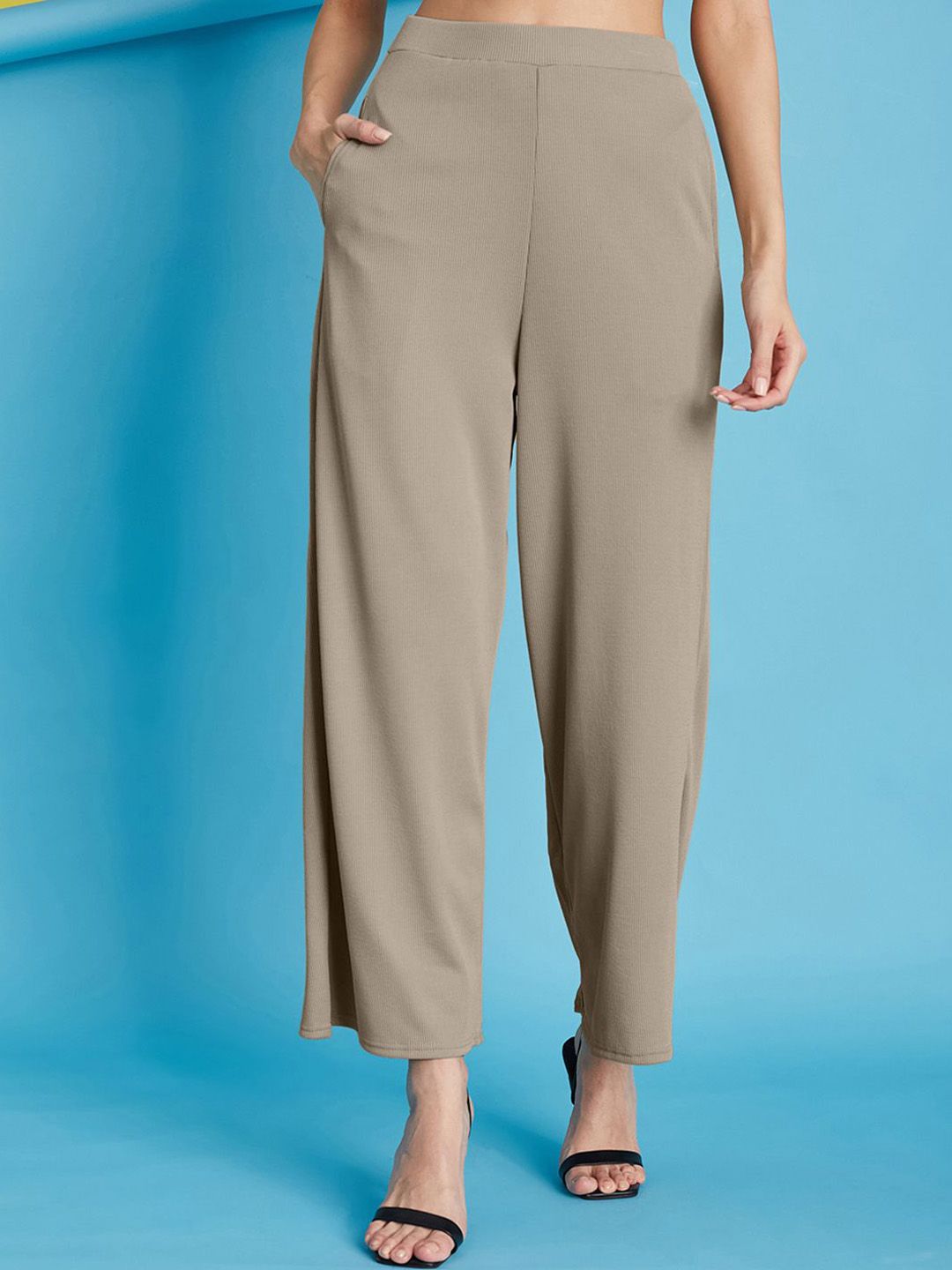 Selvia Women Easy Wash Regular Fit Mid-Rise Pleated Trousers-picture-23