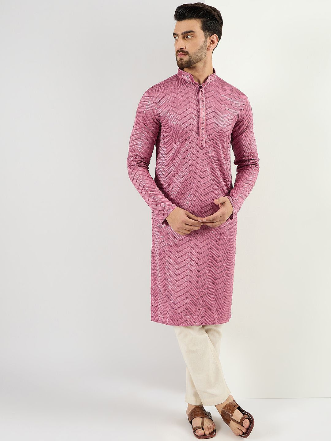 House of Pataudi Embroidered Straight Ethnic Kurta-picture-51