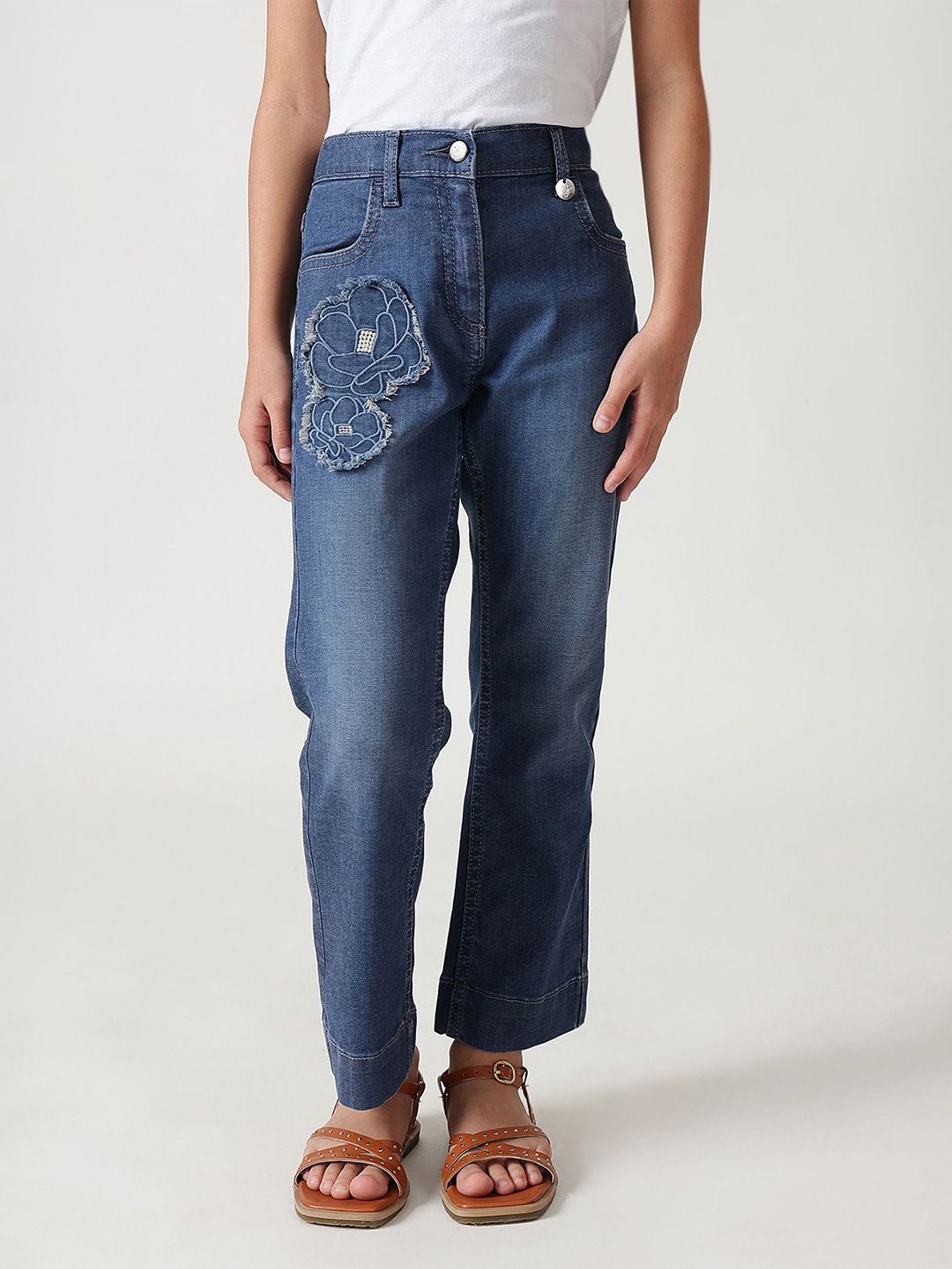 One Friday Girls Comfort Light Fade Stretchable Jeans-picture-32