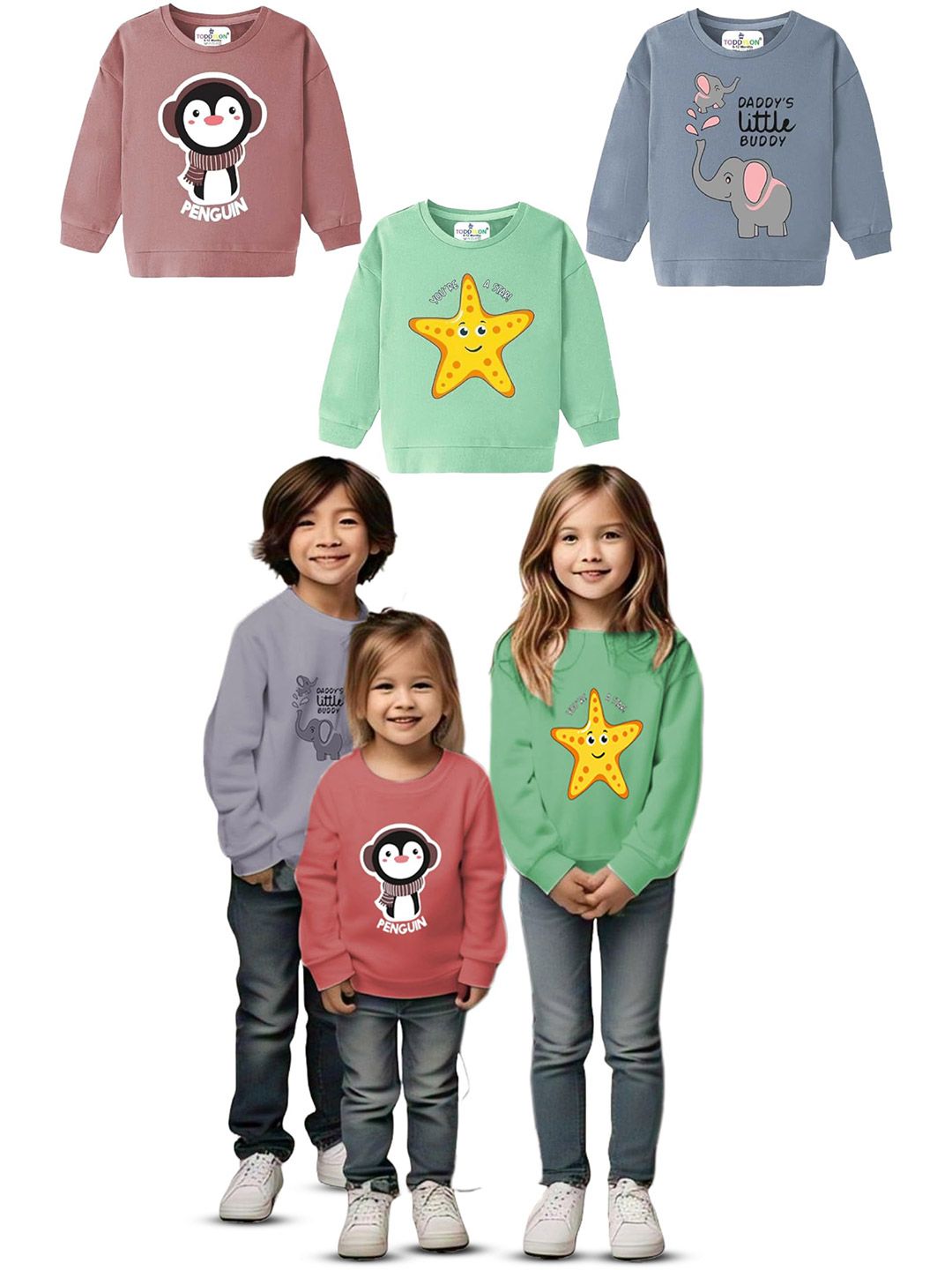 Toddylon Unisex Kids Printed Sweatshirt-picture-35