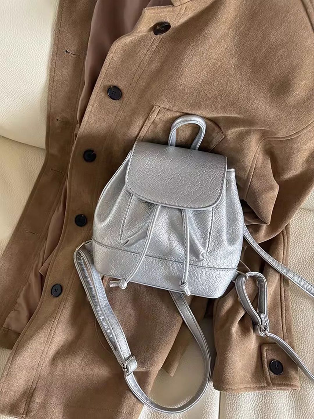 StyleCast x Revolte Women PU Solid Backpack-picture-23