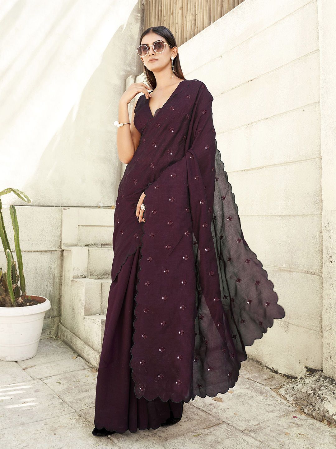 Tikhi Imli Mirror Work Saree-picture-34
