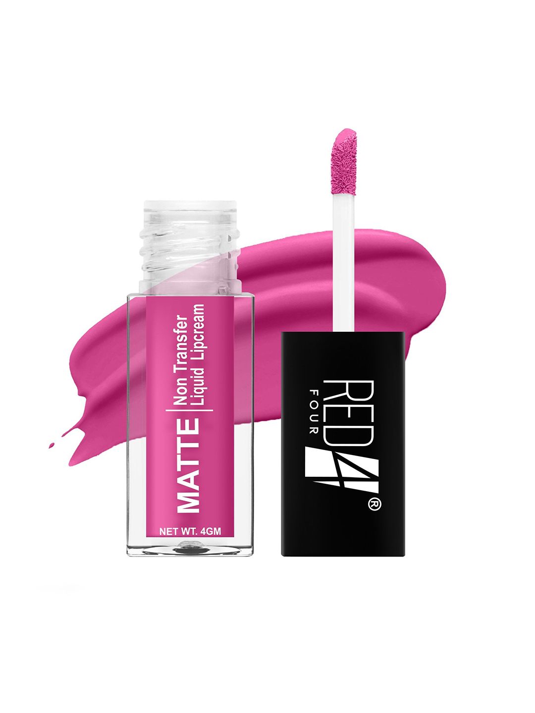 RED 4 Transfer Matte Liquid Lipstick - 4 g -Hot Pink-picture-34