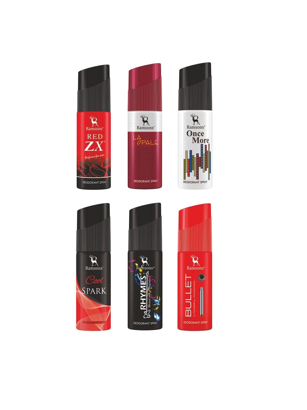 Ramsons Men Set Of 6 Red Zx, La Opale, Once More, Cool Spark, Rhymes & Bullet Deodorants-image-24