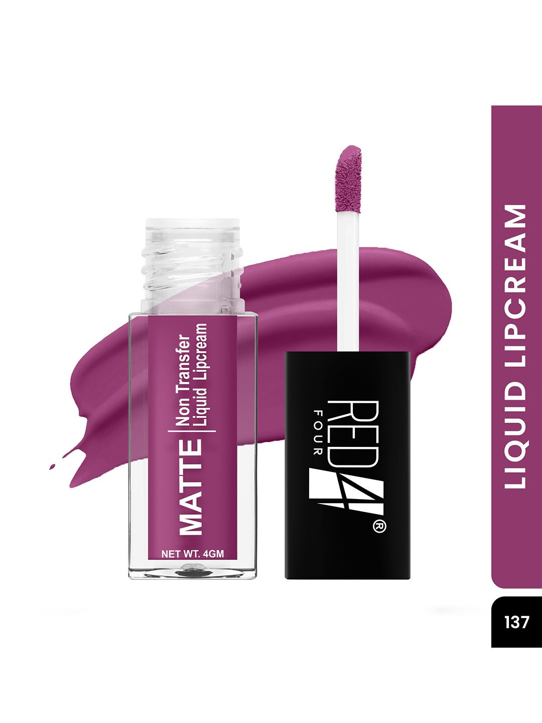 RED 4 Non Transfer Matte Liquid Lipstick - 4 g - Pomp&Power - 137-picture-32