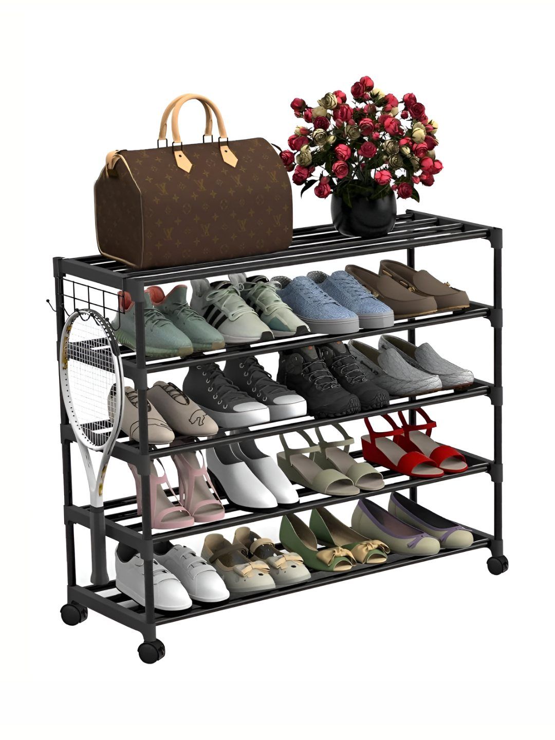 ADA Handicraft Black 4 Layer Shoe Rack-picture-38