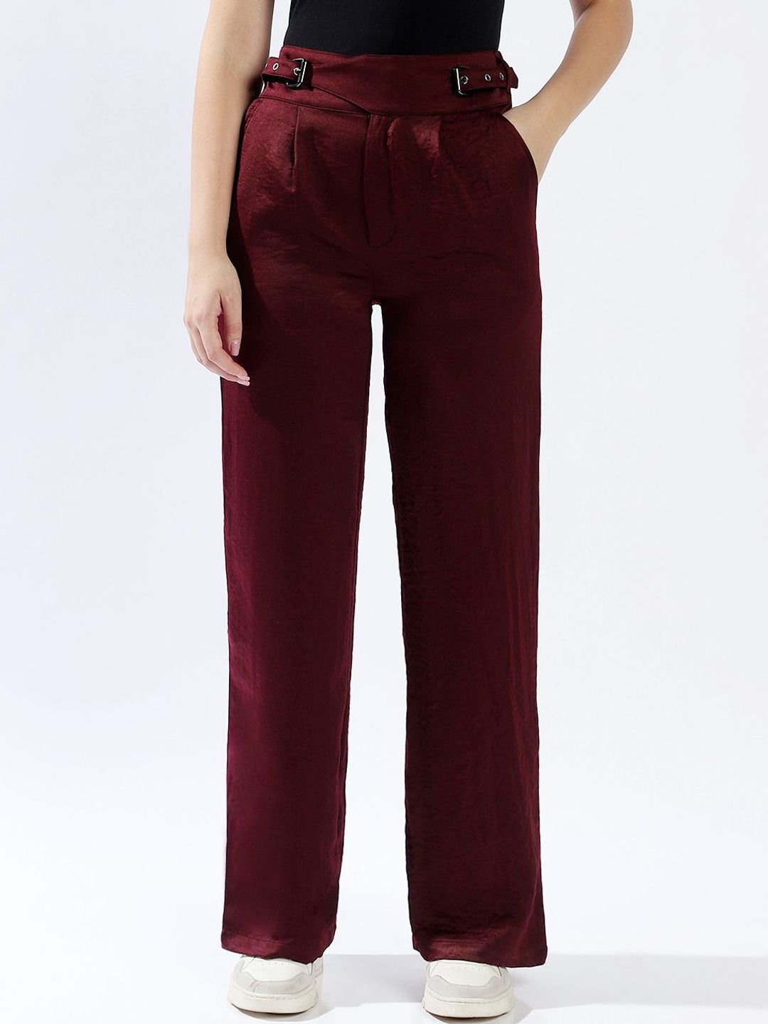 High Star Women Relaxed Loose Fit High-Rise Easy Wash Trousers-picture-35