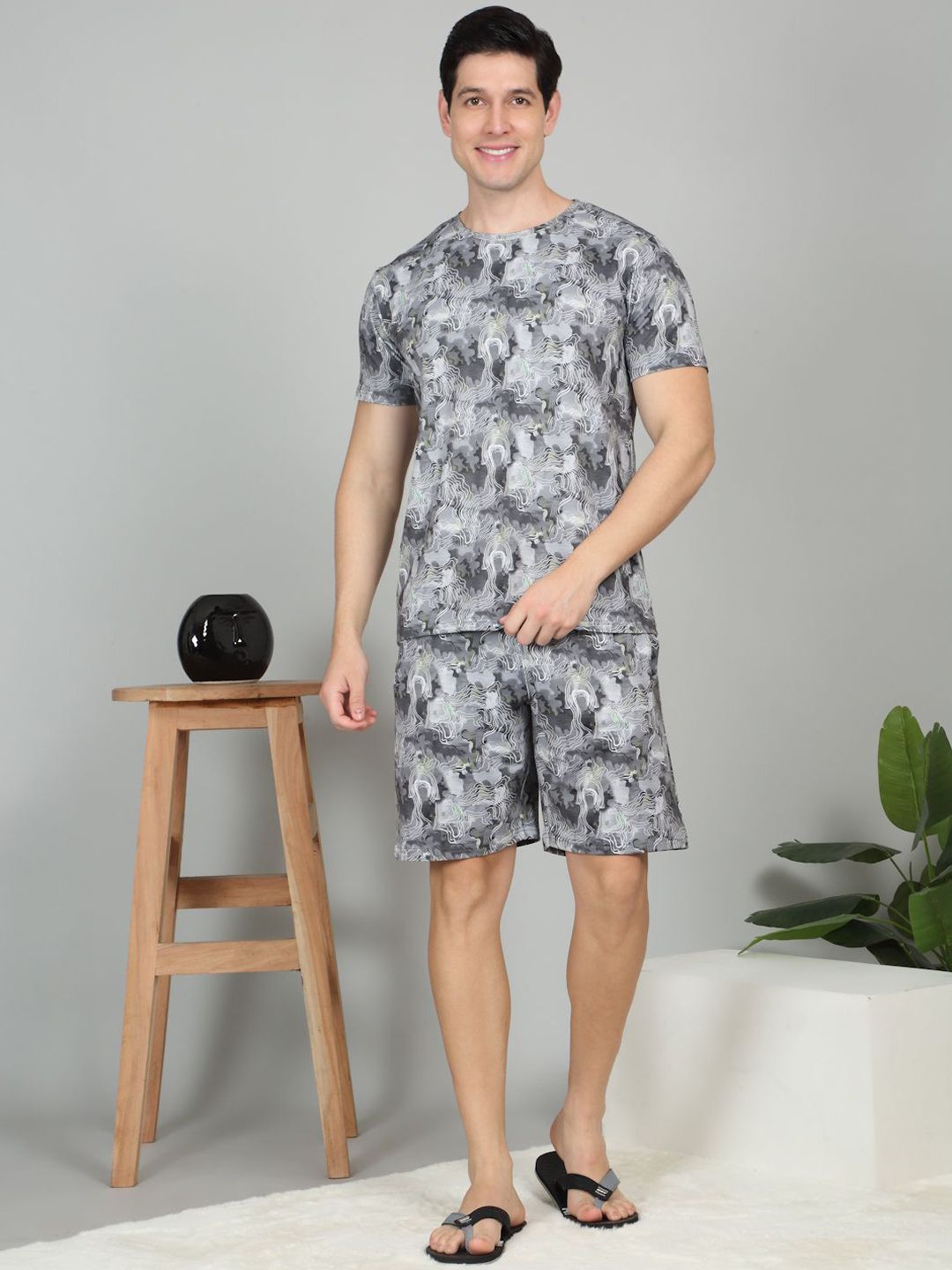 Sweet Dreams Printed Round Neck T-Shirt & Shorts-image-14