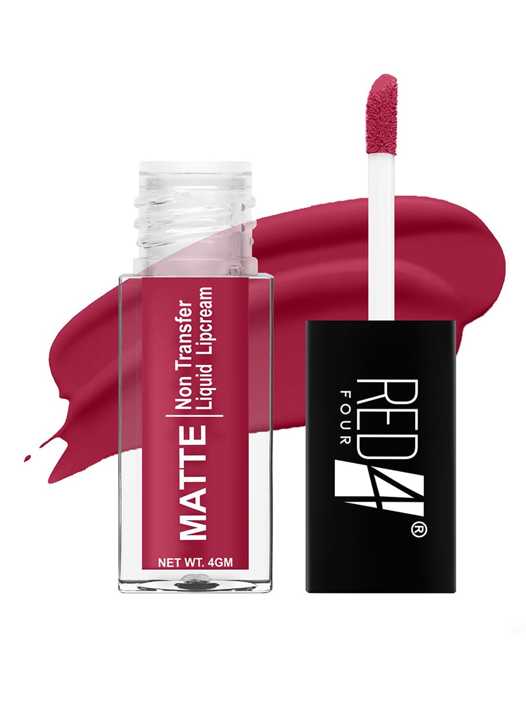 RED 4 Non Transfer Matte Liquid Lipcream - 4 g - Ruby Pink-picture-41