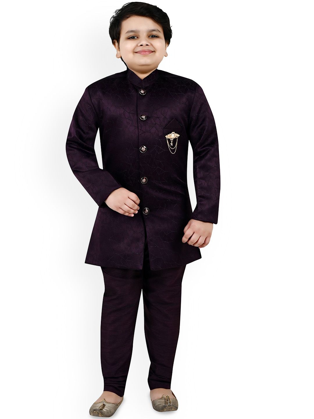 BAESD Boys Woven Design Sherwani Set-picture-24
