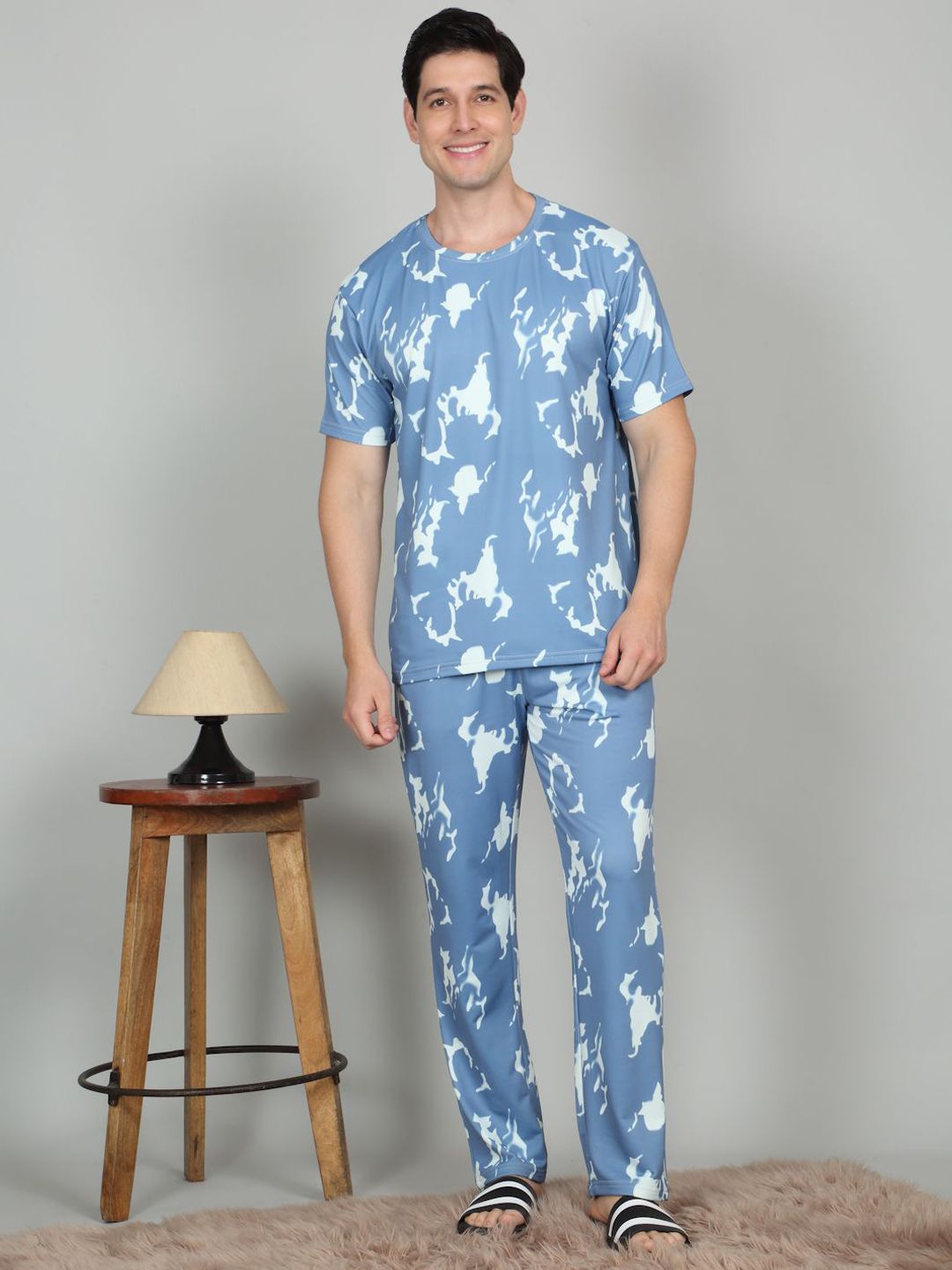Sweet Dreams Men Printed T-shirt & Pyjamas Night suit-picture-27