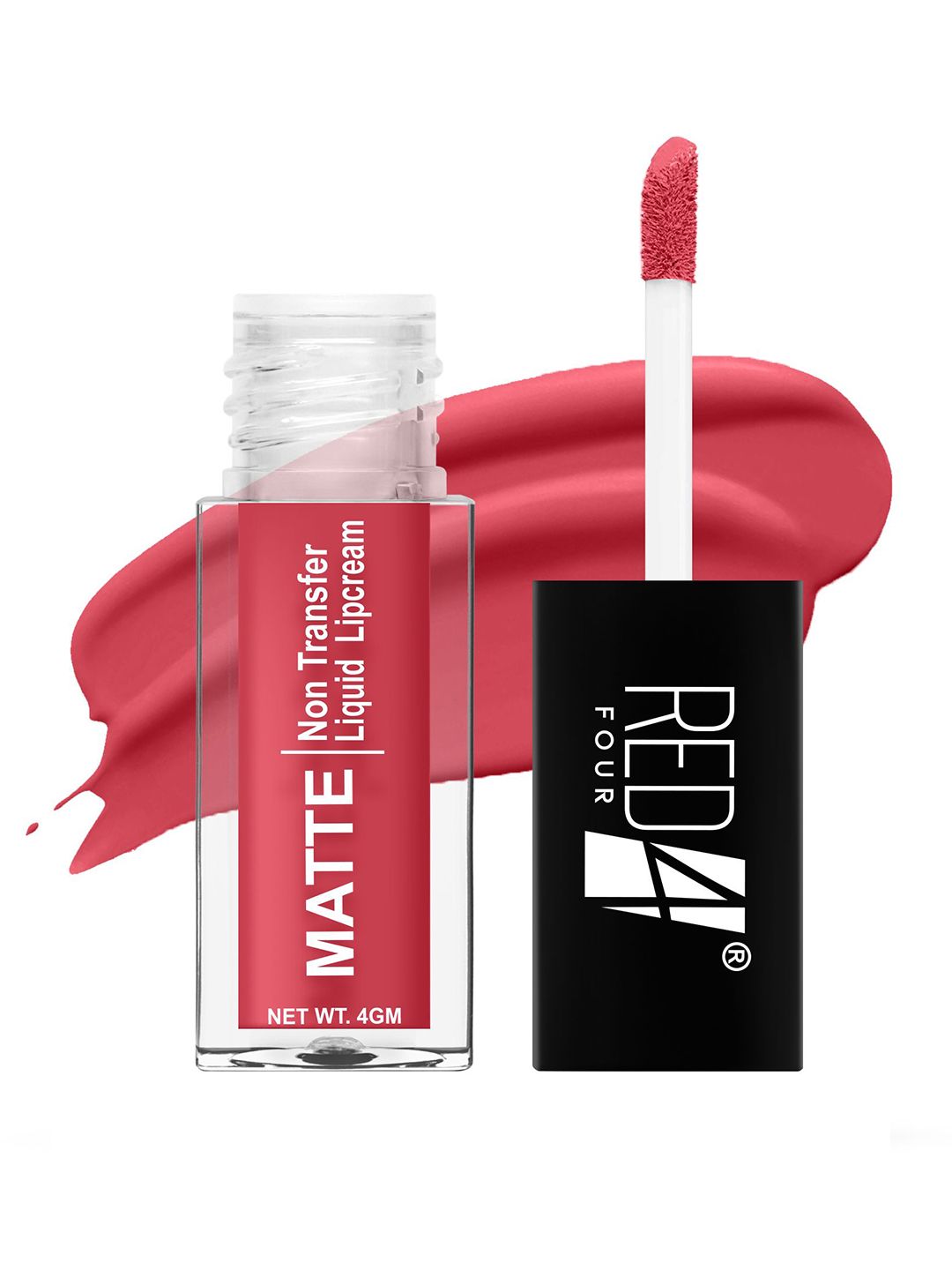 RED 4 Non Transfer Matte Liquid Lipcream - 4 g - Punch - 118-picture-19