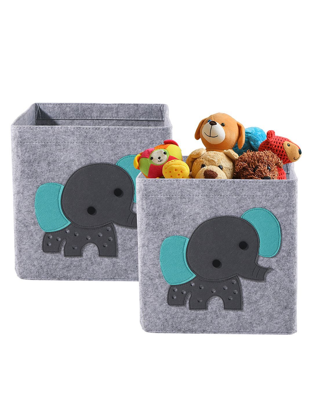 Kuber Industries Grey and Blue 2 Pieces Printed Foldable Multi-Utility Organisers-picture-40