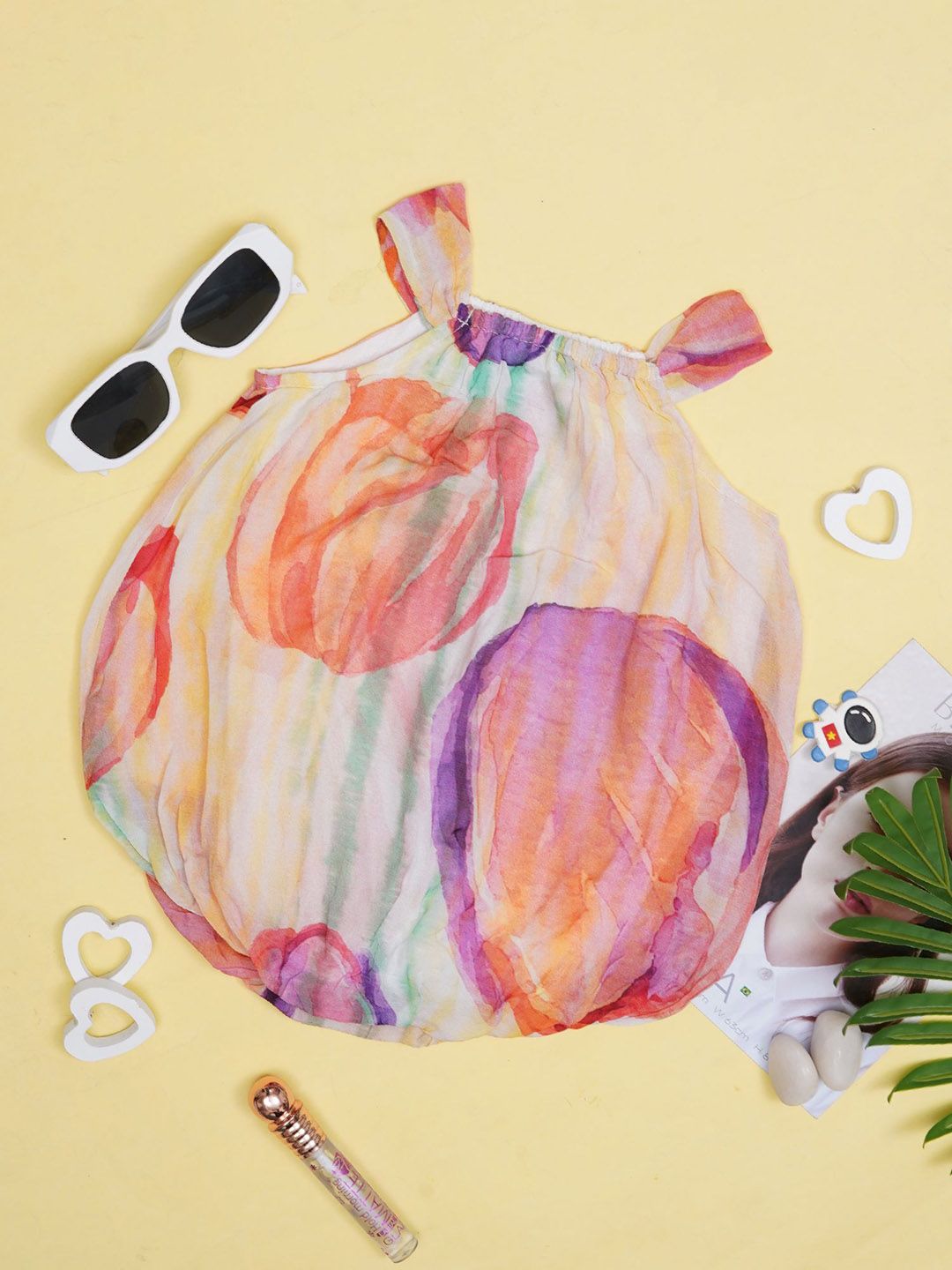 Creative Kids Infant Girls Pack Of 2 Printed Cotton Bodysuits-picture-32